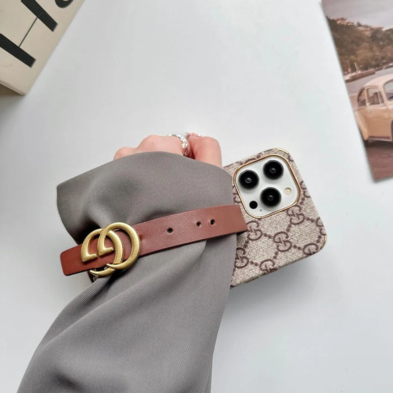 GG iPhone Case With Holder Brown