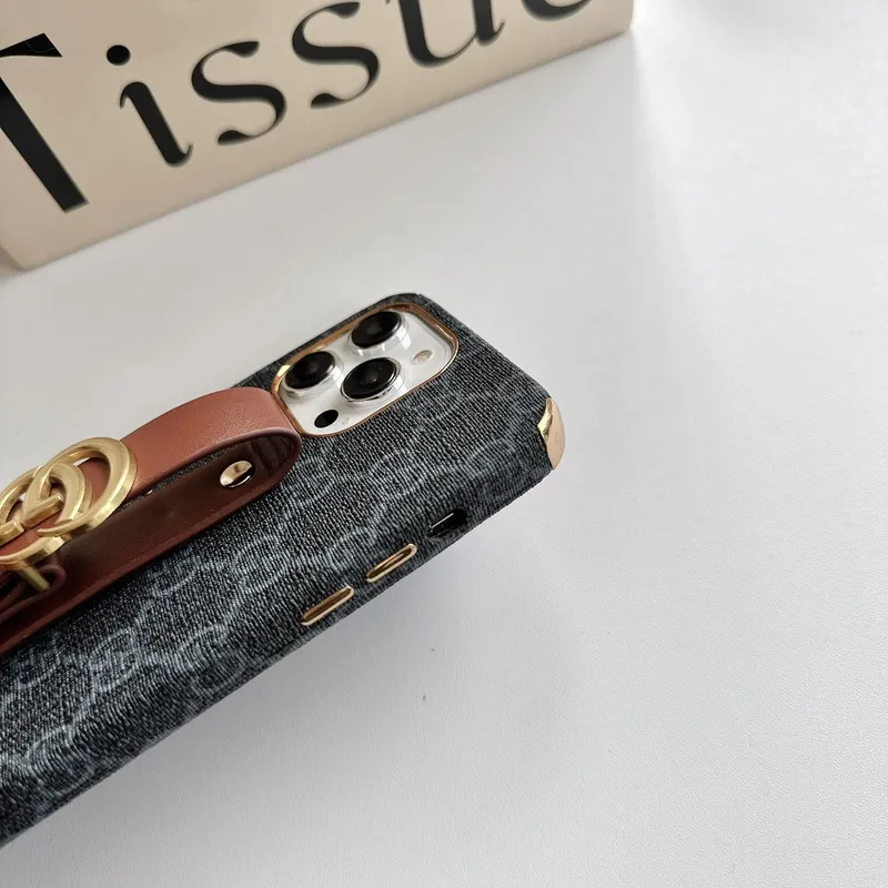 GG Luxurious Leather iPhone Case With Holder