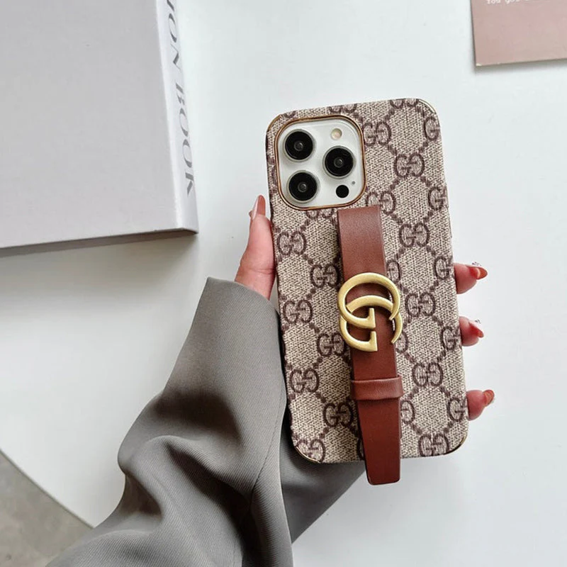 GG iPhone Case With Holder Brown