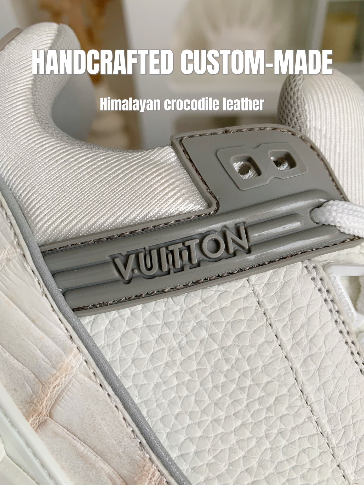 「#3165」【Handmade Custom】Louis Vuitton Himalayan Crocodile Leather Trainer Sneakers