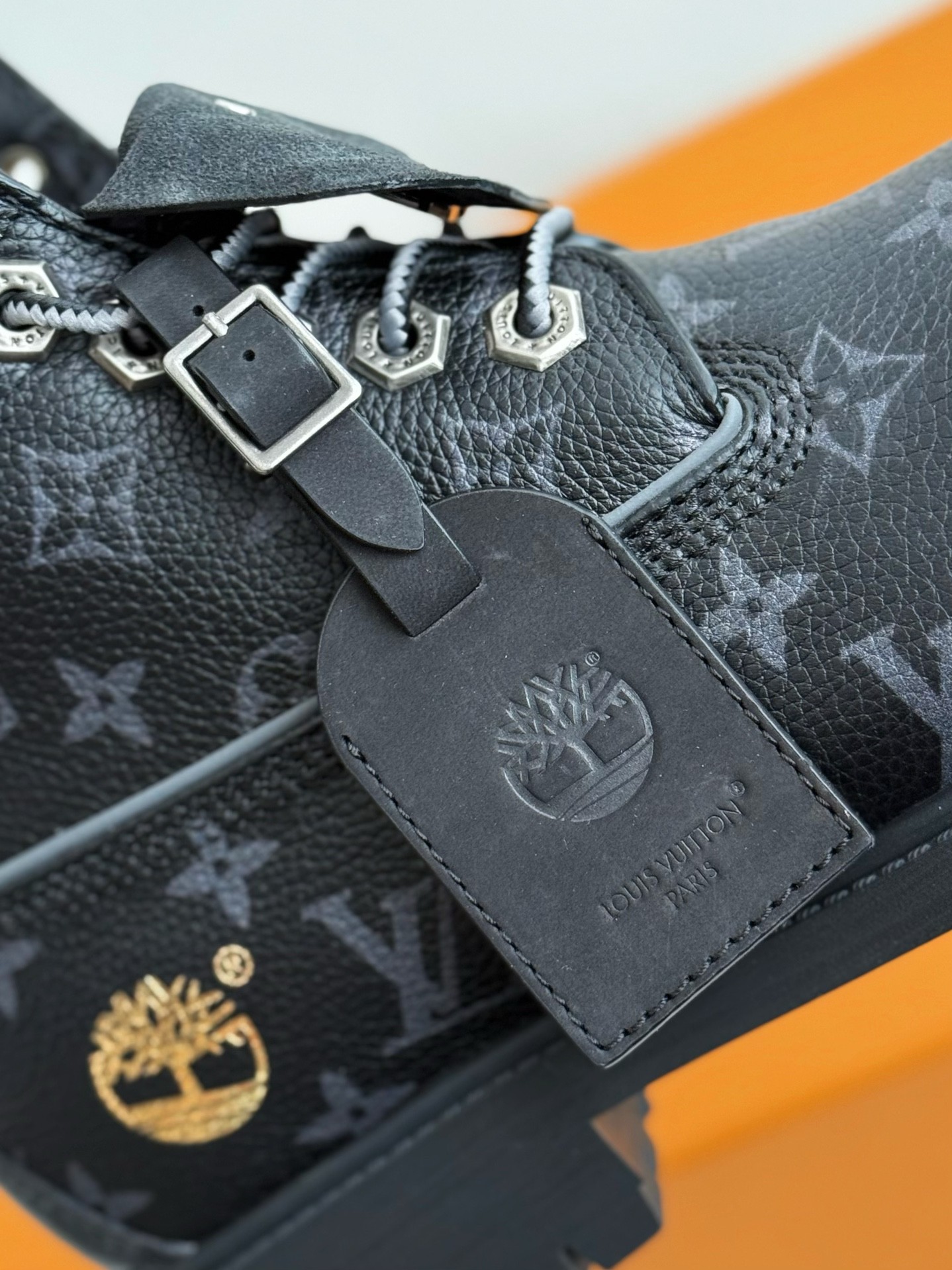 「#3581」louis vuitton & timberland Black boots/Martin boots/boots