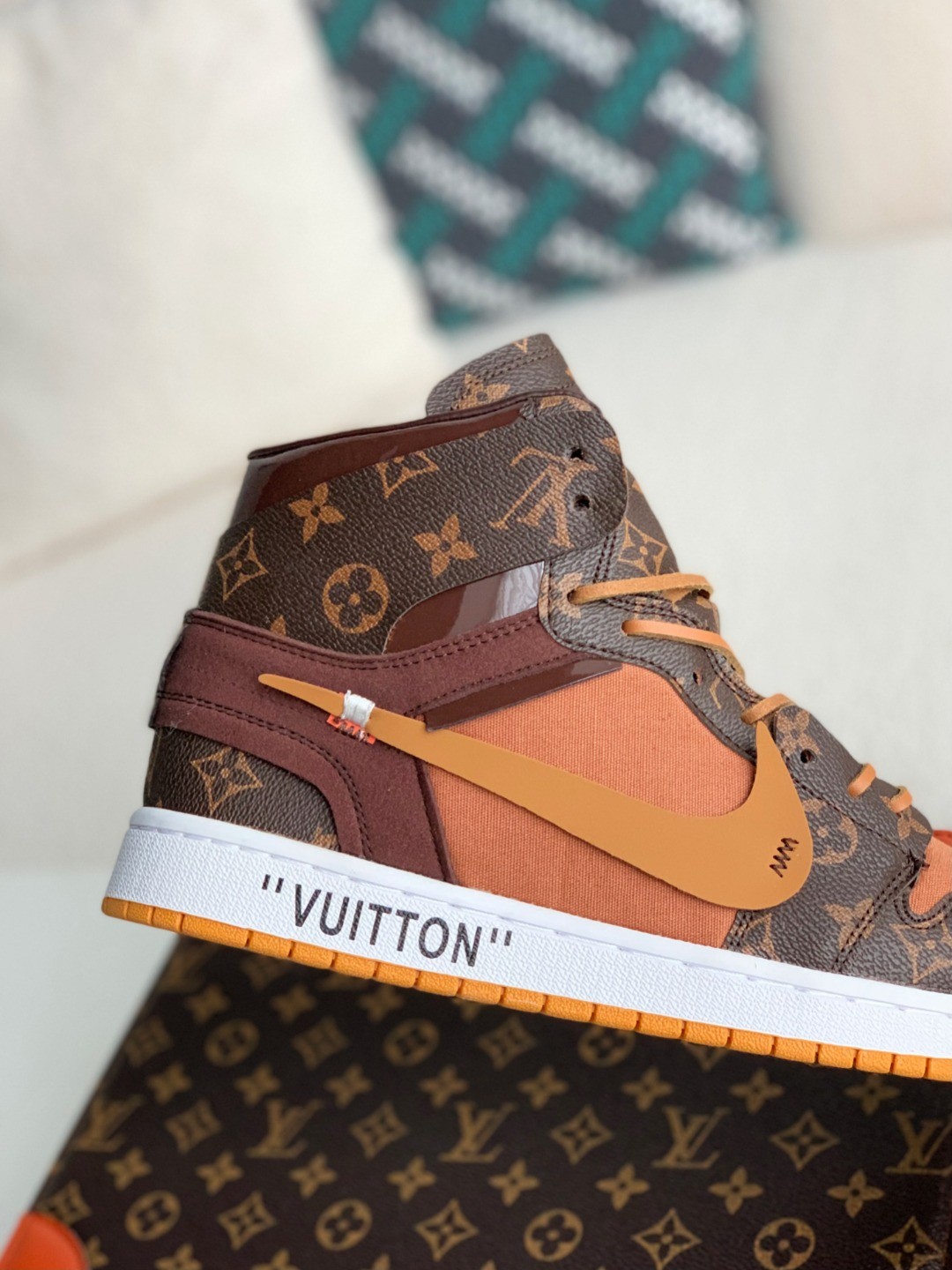 「#2073」LOUIS VUITTON × NIKE AIR FORCE 1 Sneaker High-tops