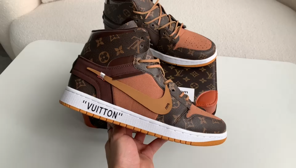 「#2073」LOUIS VUITTON × NIKE AIR FORCE 1 Sneaker High-tops