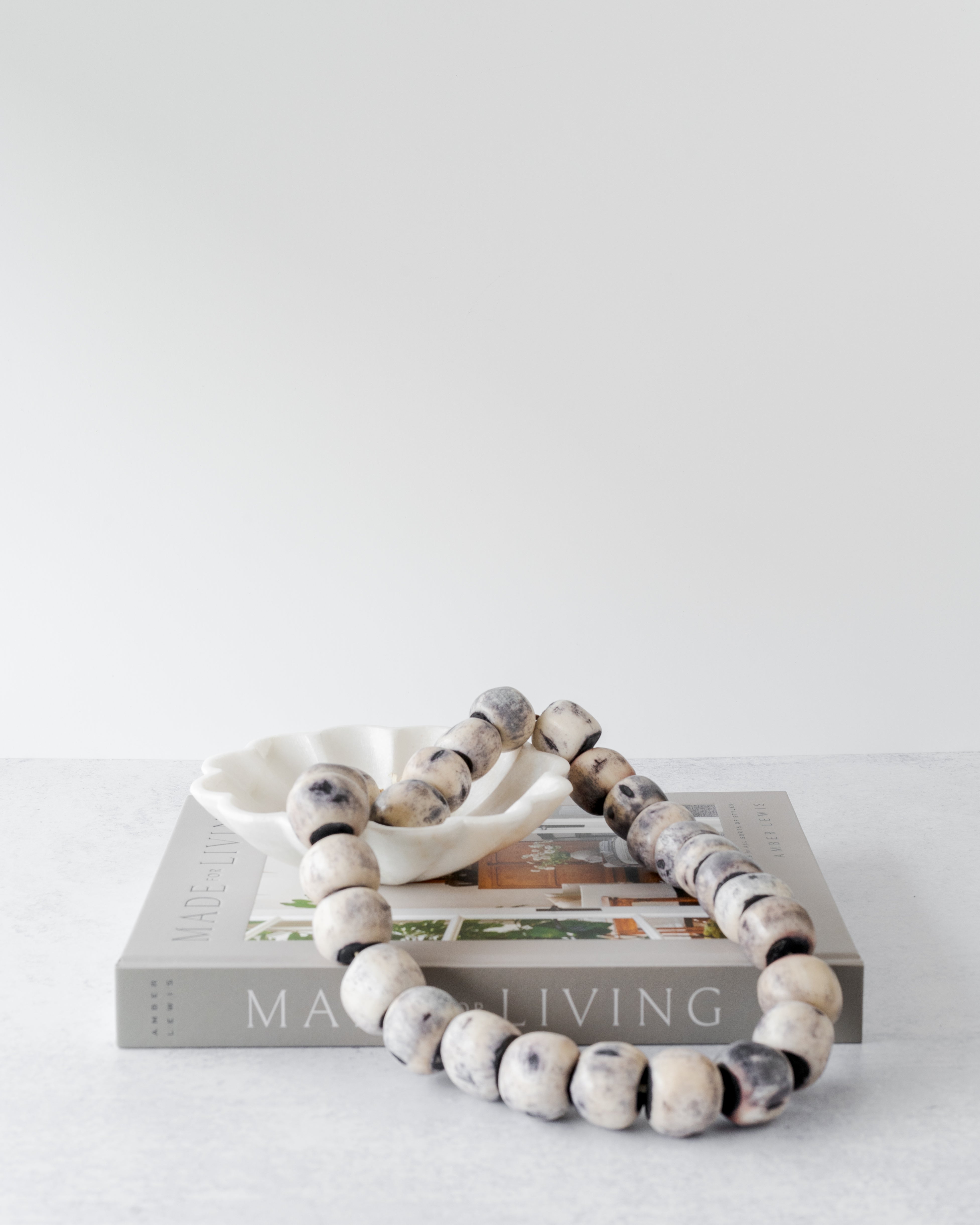 Grey Bone Beads
