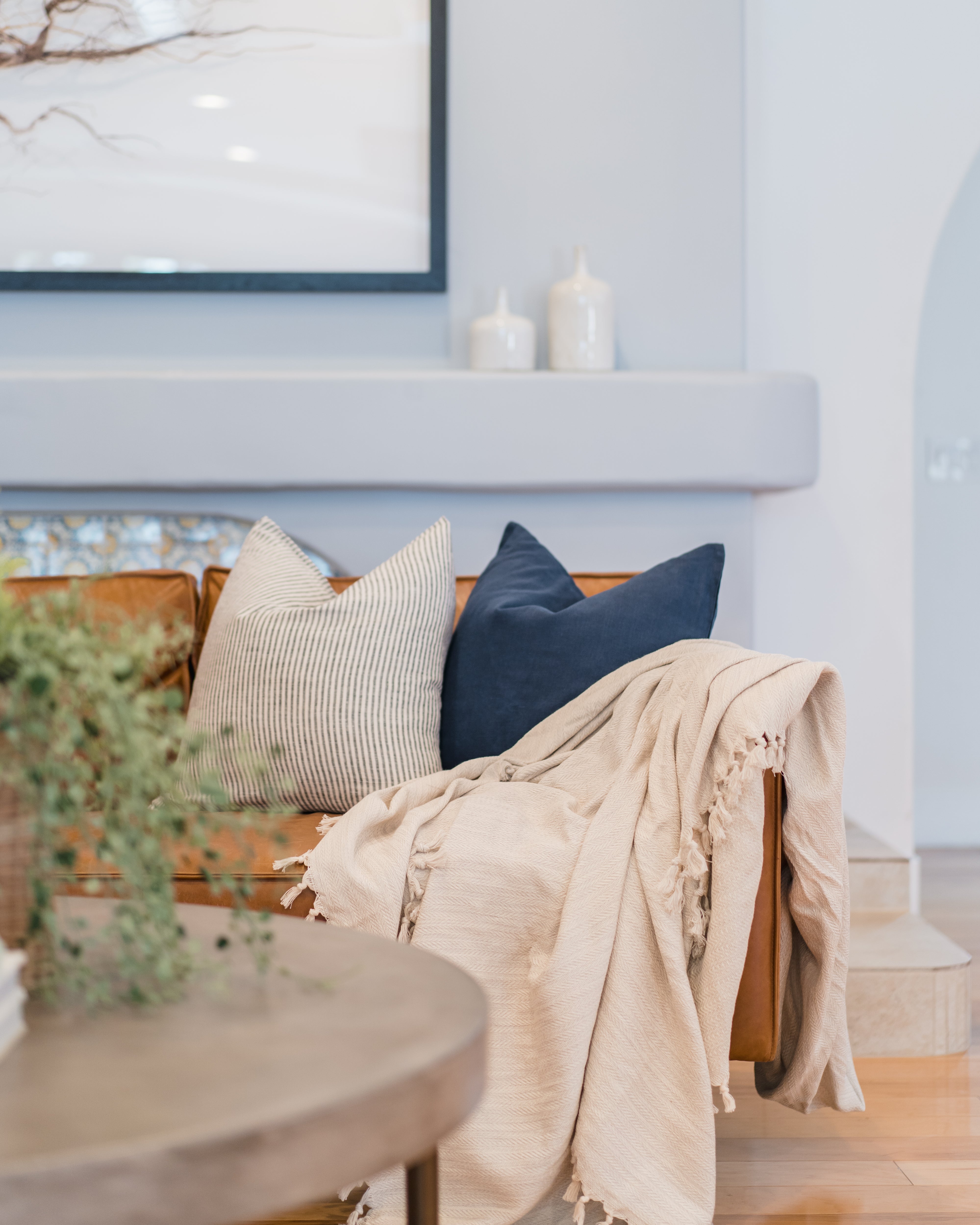 Linen Pillow Cover, Navy