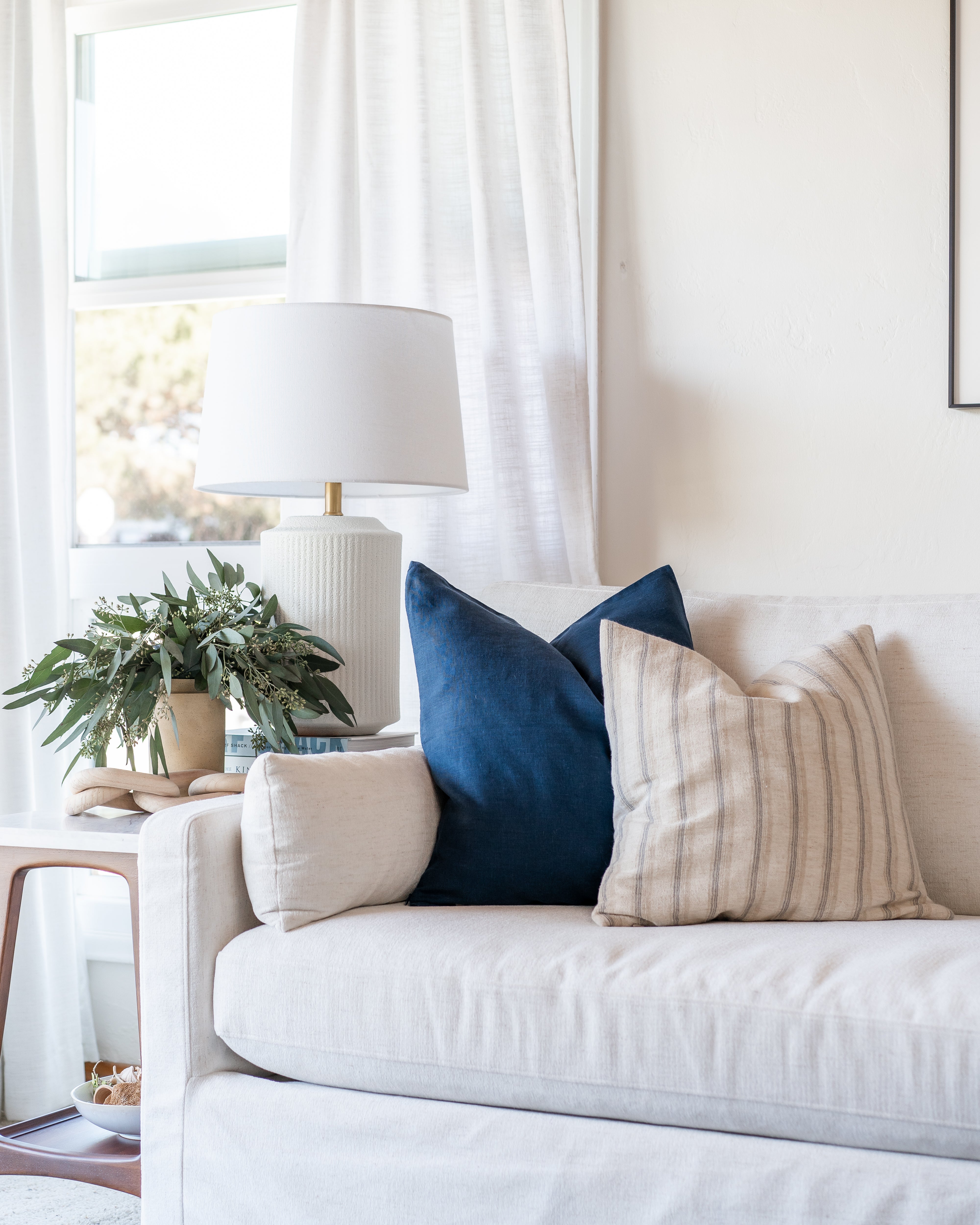 Linen Pillow Cover, Navy