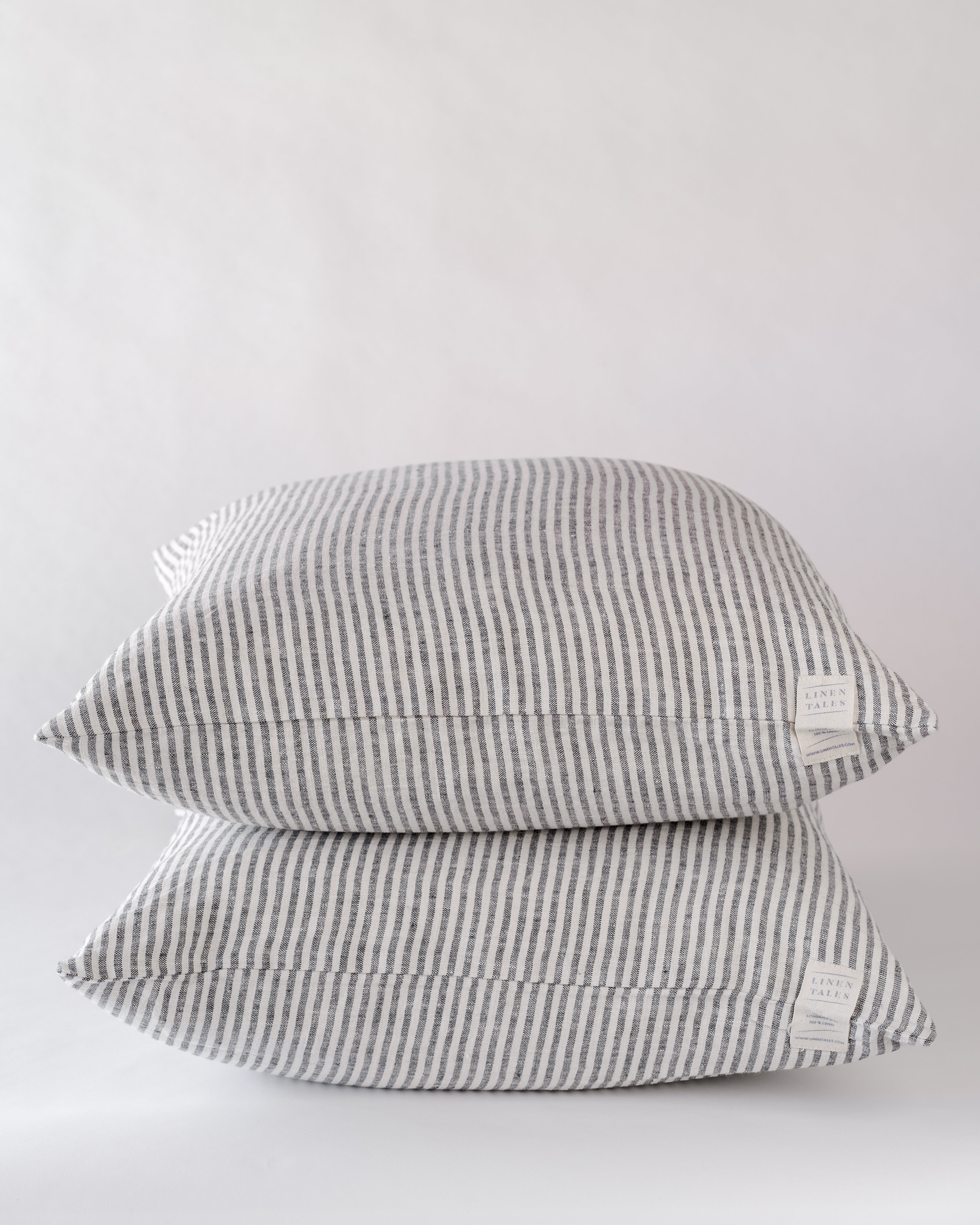 Linen Pillow Cover, Ink Pinstripe