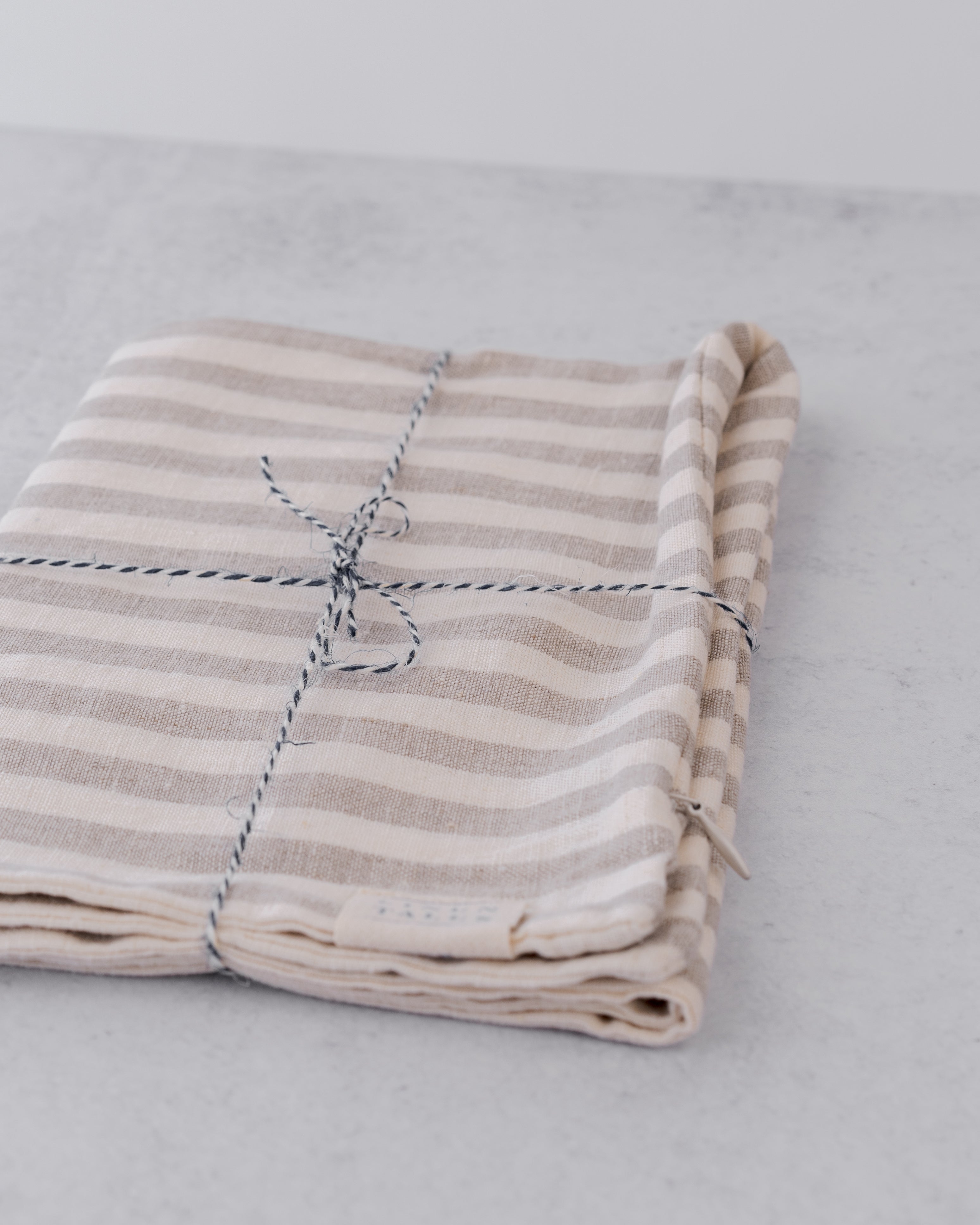 Linen Pillow Cover, Natural Stripe