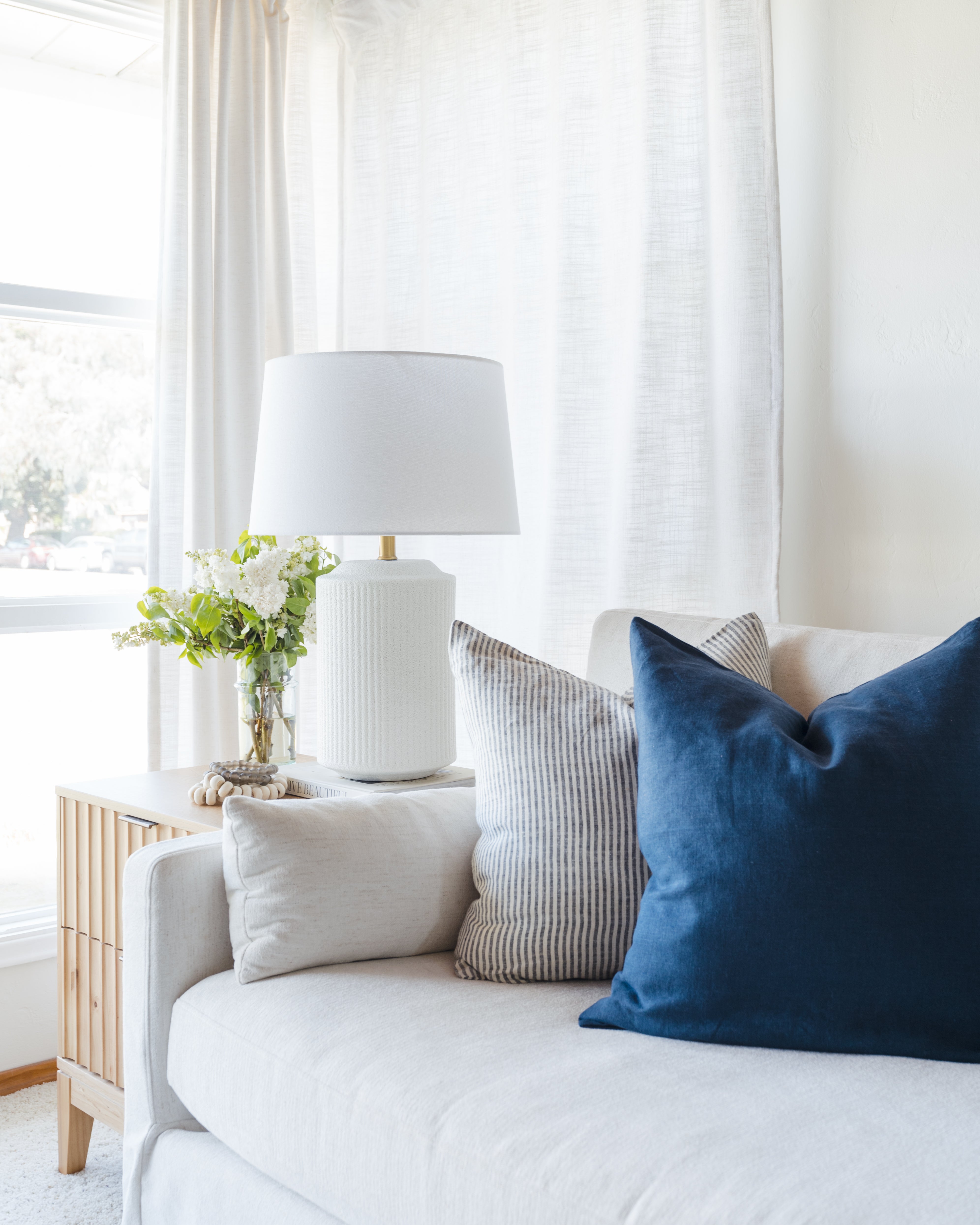 Linen Pillow Cover, Ink Pinstripe