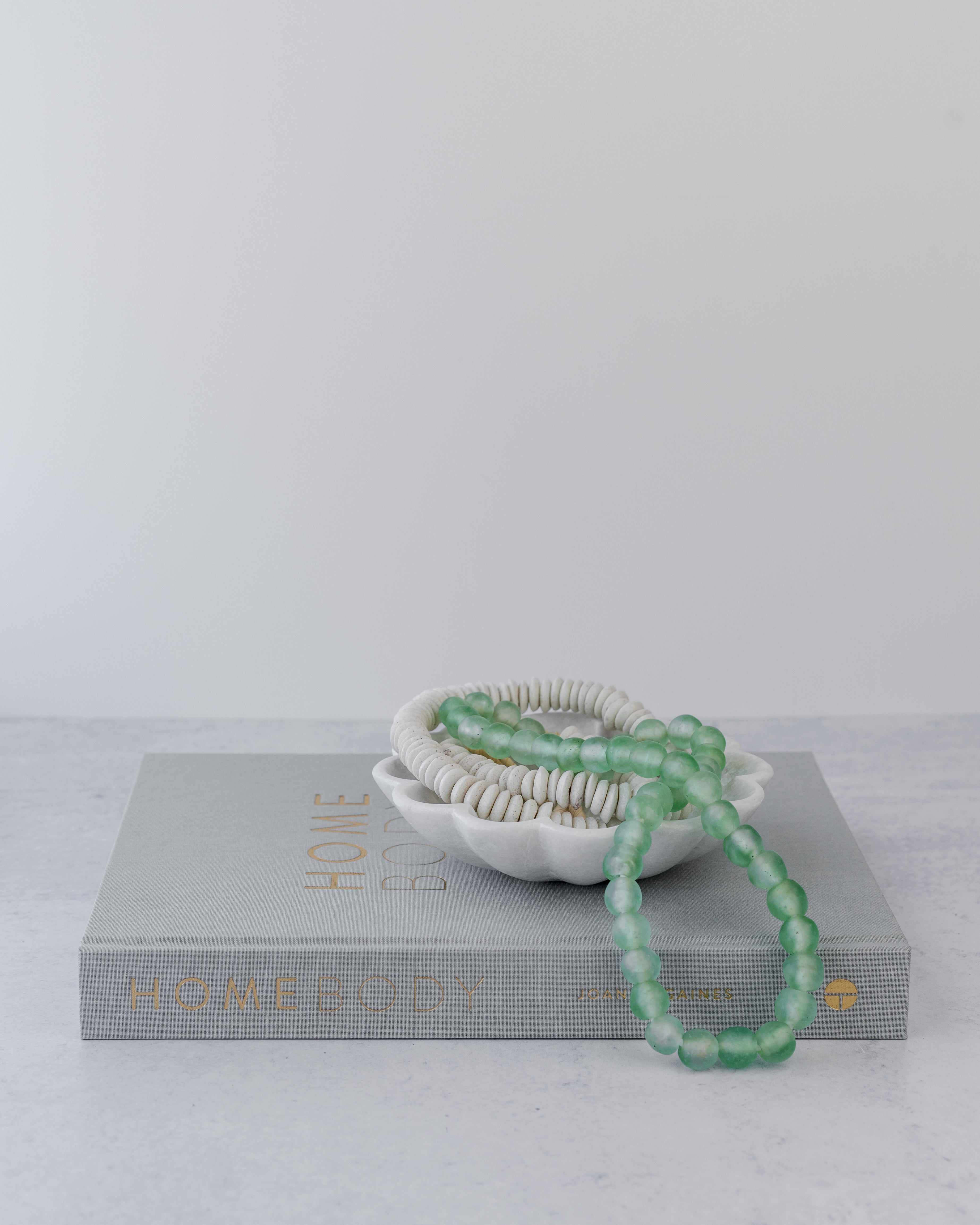 White Ashanti Saucer Beads