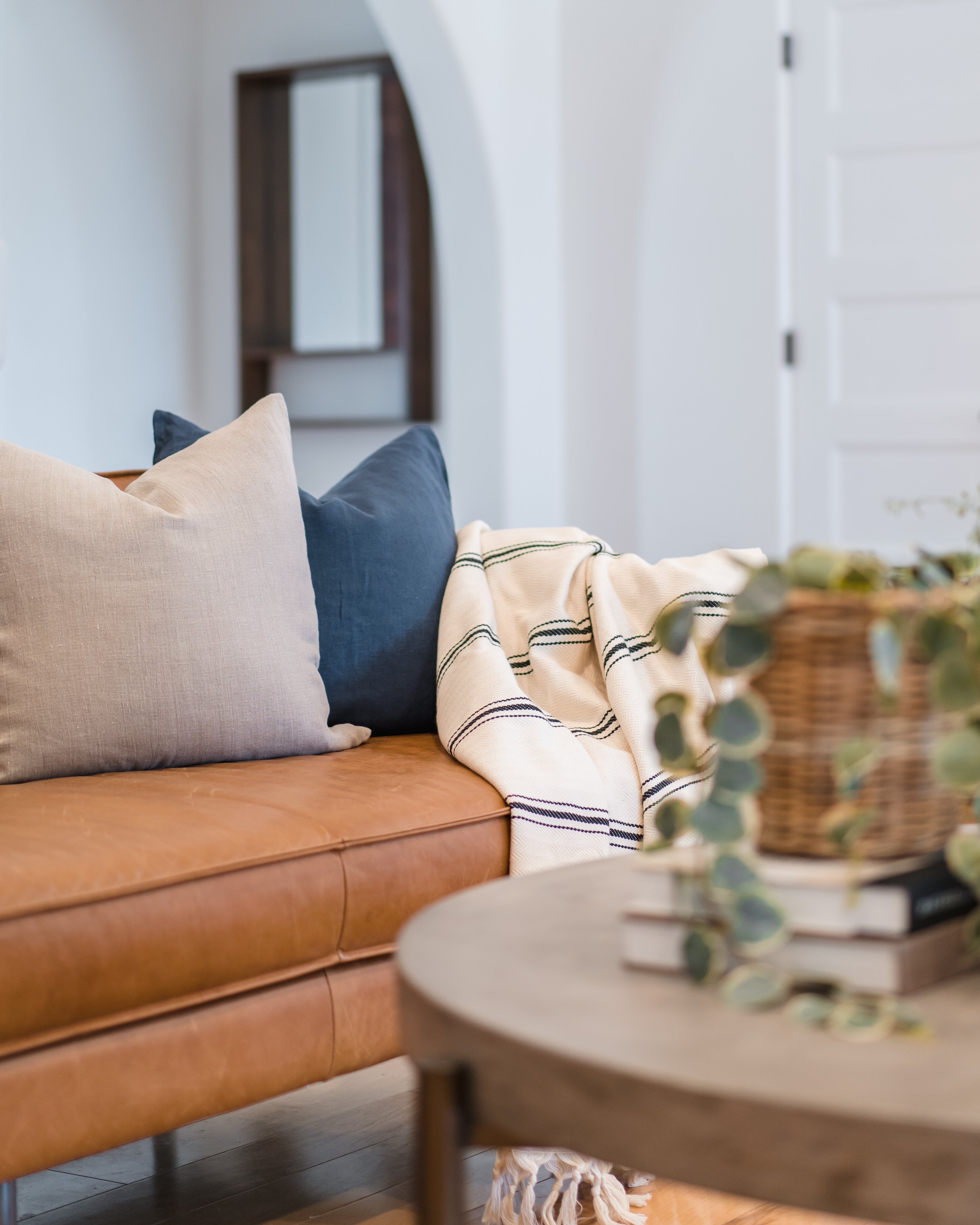 Linen Pillow Cover, Navy