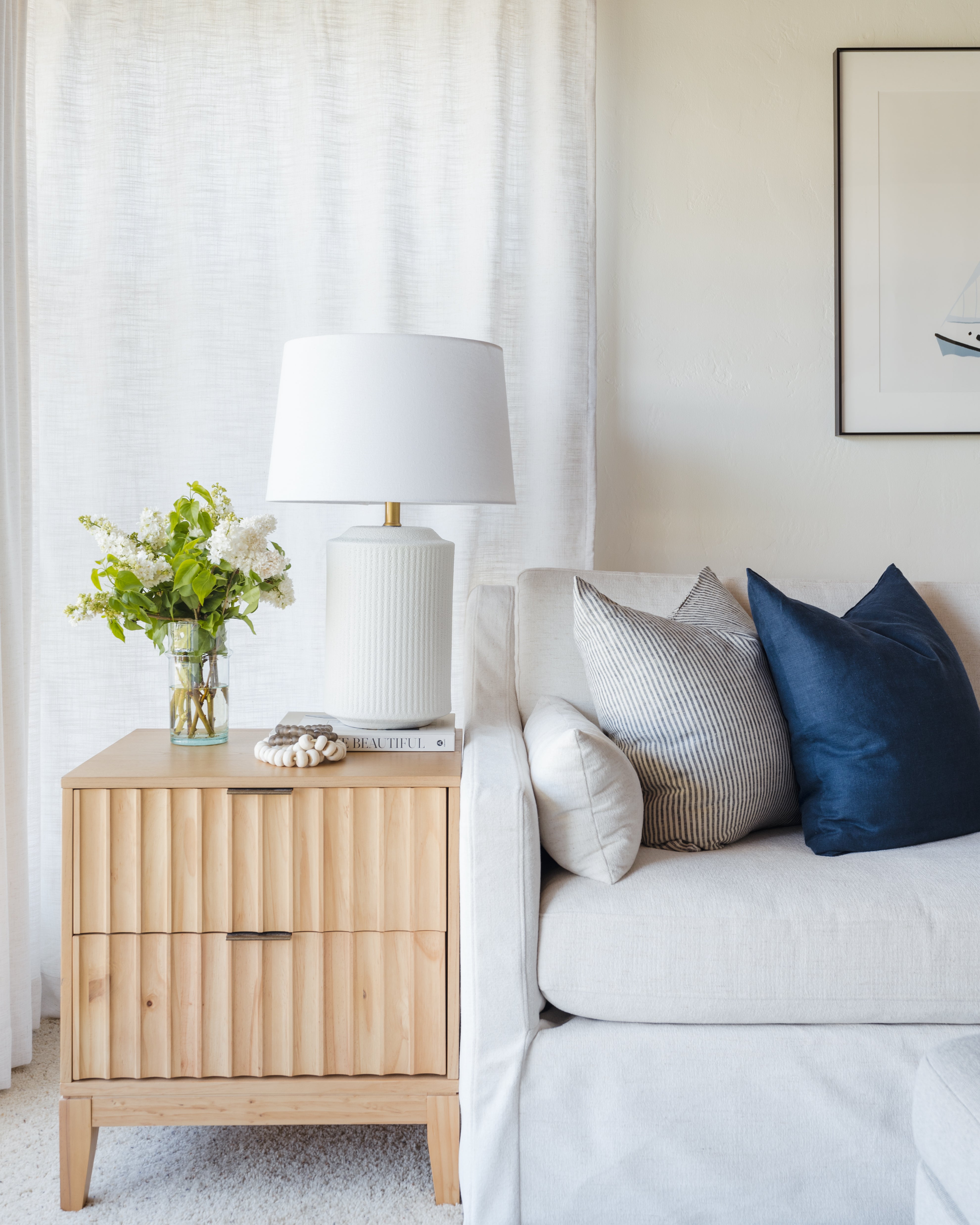 Linen Pillow Cover, Ink Pinstripe