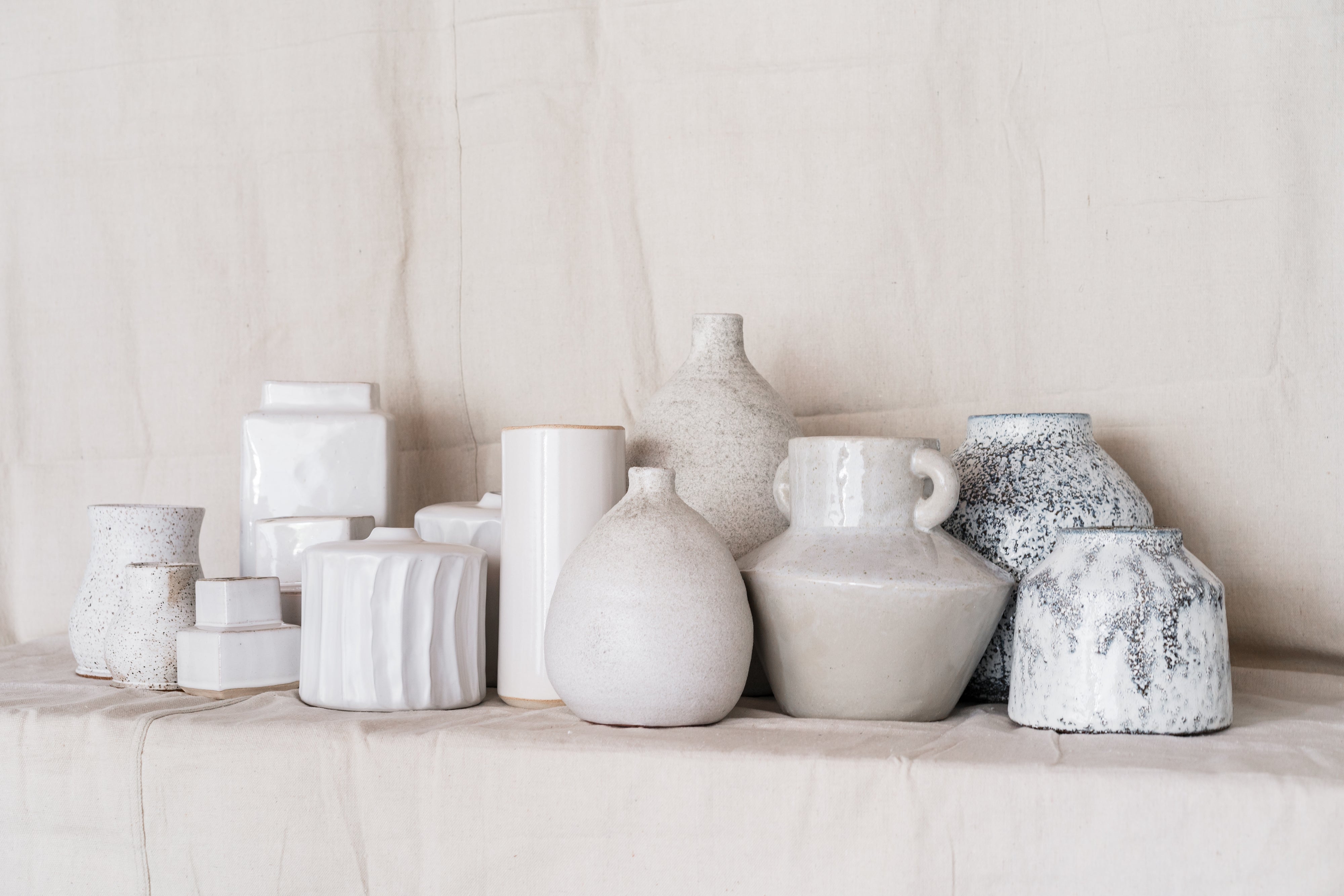 Stoneware White Minimal Vase