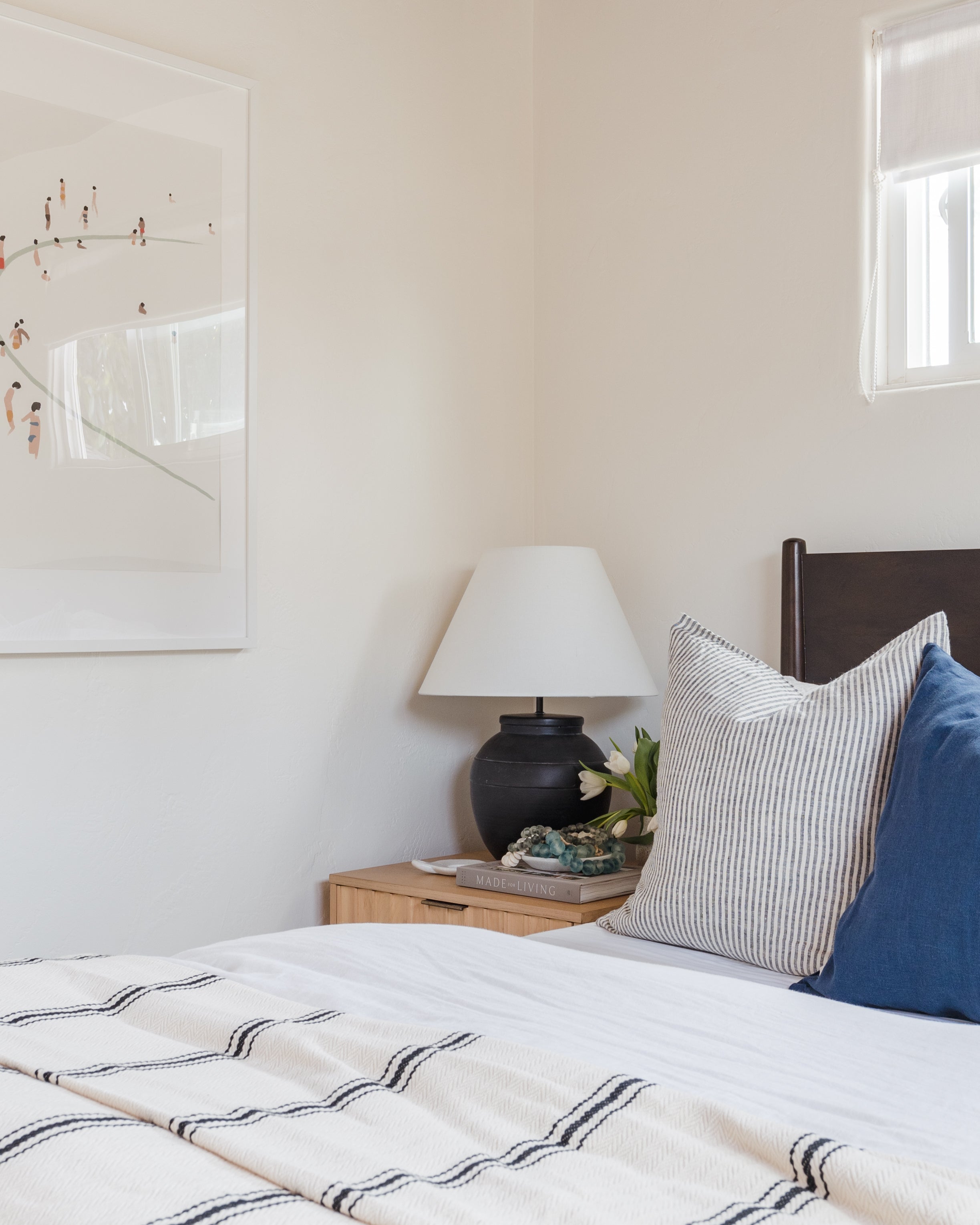 Linen Pillow Cover, Ink Pinstripe