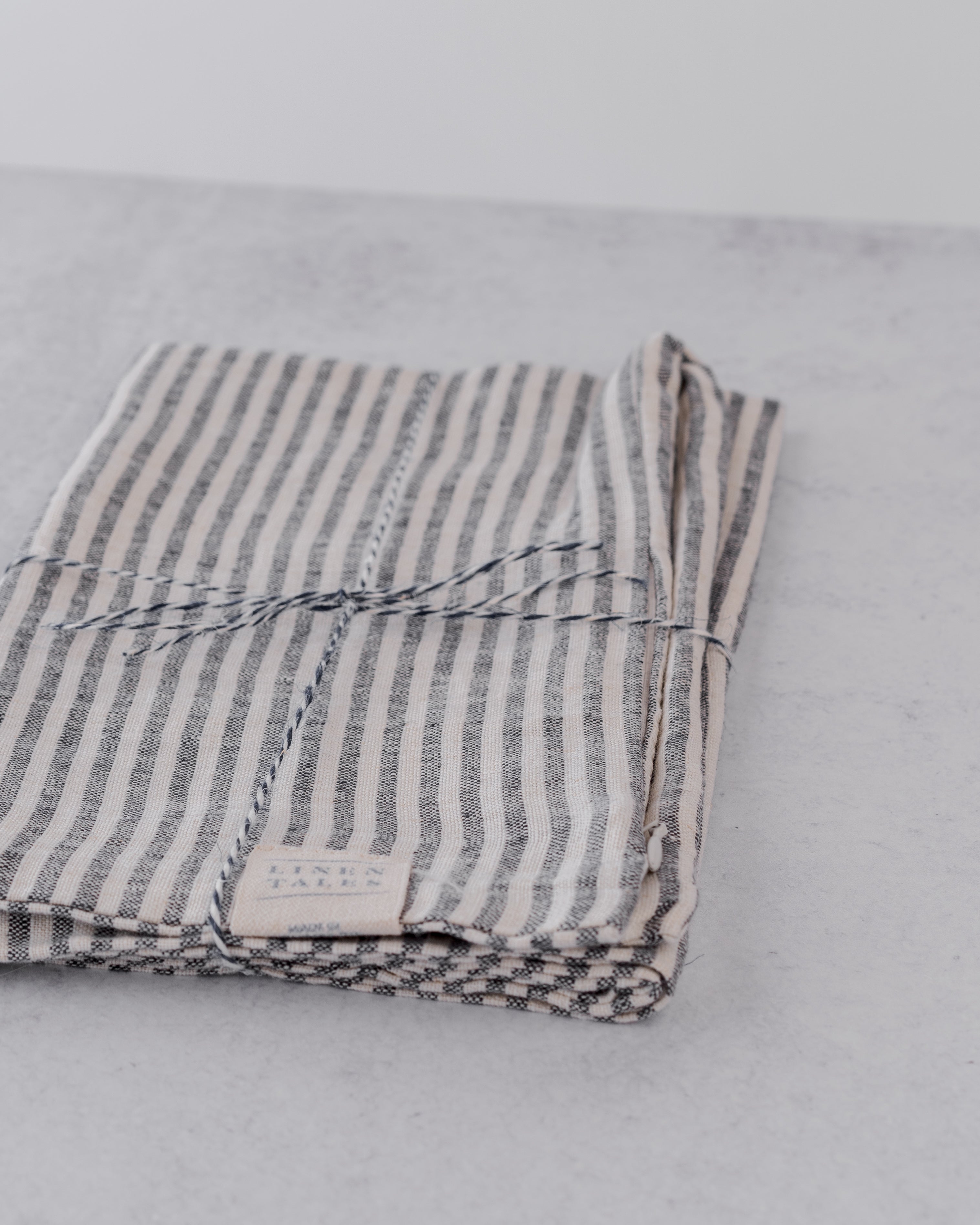 Linen Pillow Cover, Ink Pinstripe