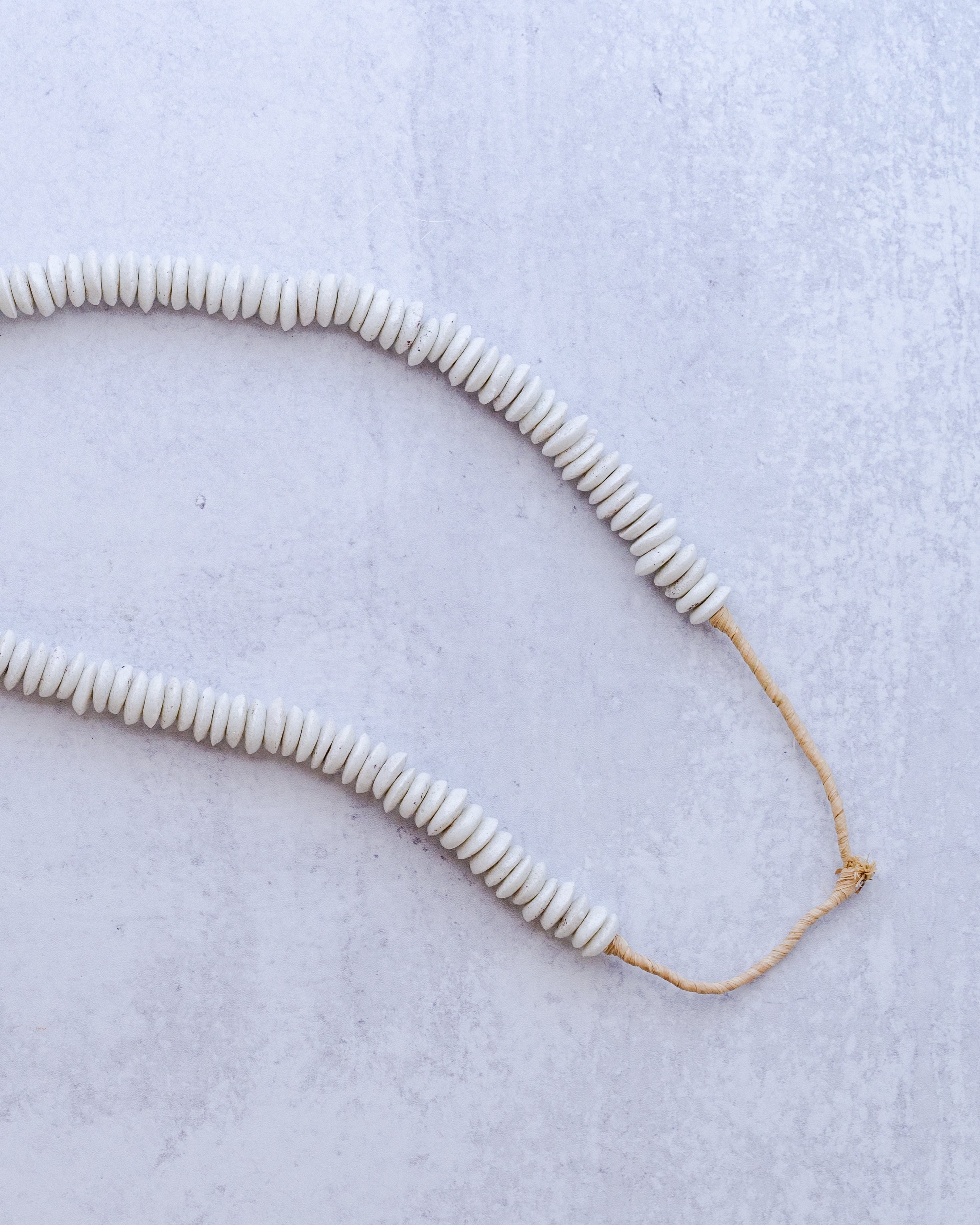 White Ashanti Saucer Beads