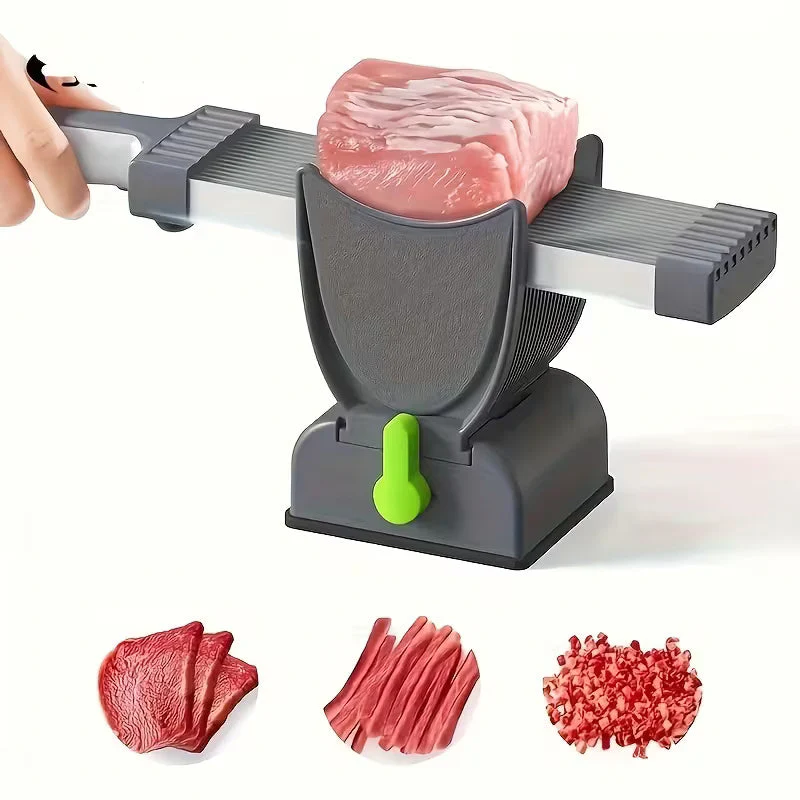 Manual Meat Slicer with Stainless Steel Blades - Efficiently Cuts Beef, Lamb, Fish into Thin Slices or Strips - Ergonomic Design for Easy Use in Kitchen, Kitchen Slicer|Ergonomic Kitchen Tool|Durable Kitchen Gadget