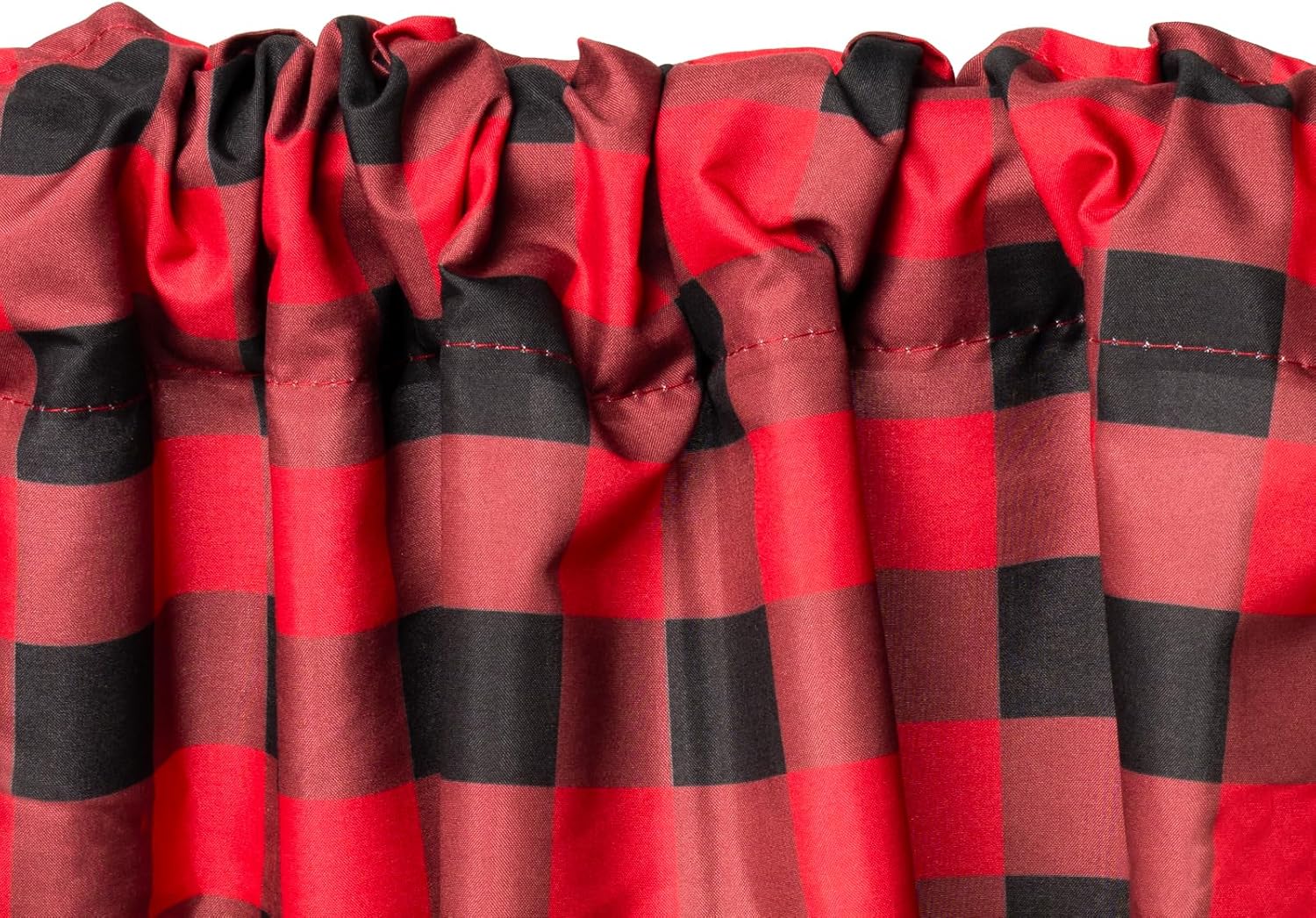 2 Pack Checkered Window Valances Red and Black Buffalo Check Plaid Rod Pocket Valance Curtains for Living Room Bedroom Kitchen Farmhouse Window Treatment 54 x 18 Inches