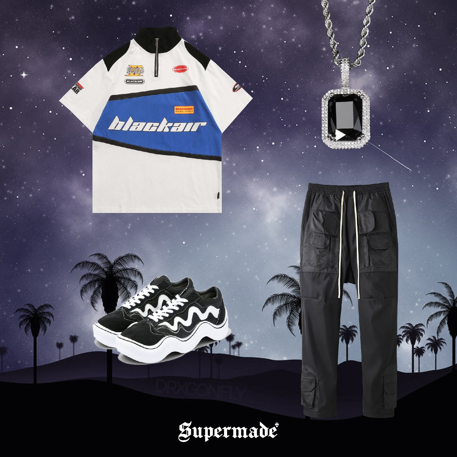 The Supermade Patchwork NY Embroidered Jeans -1170