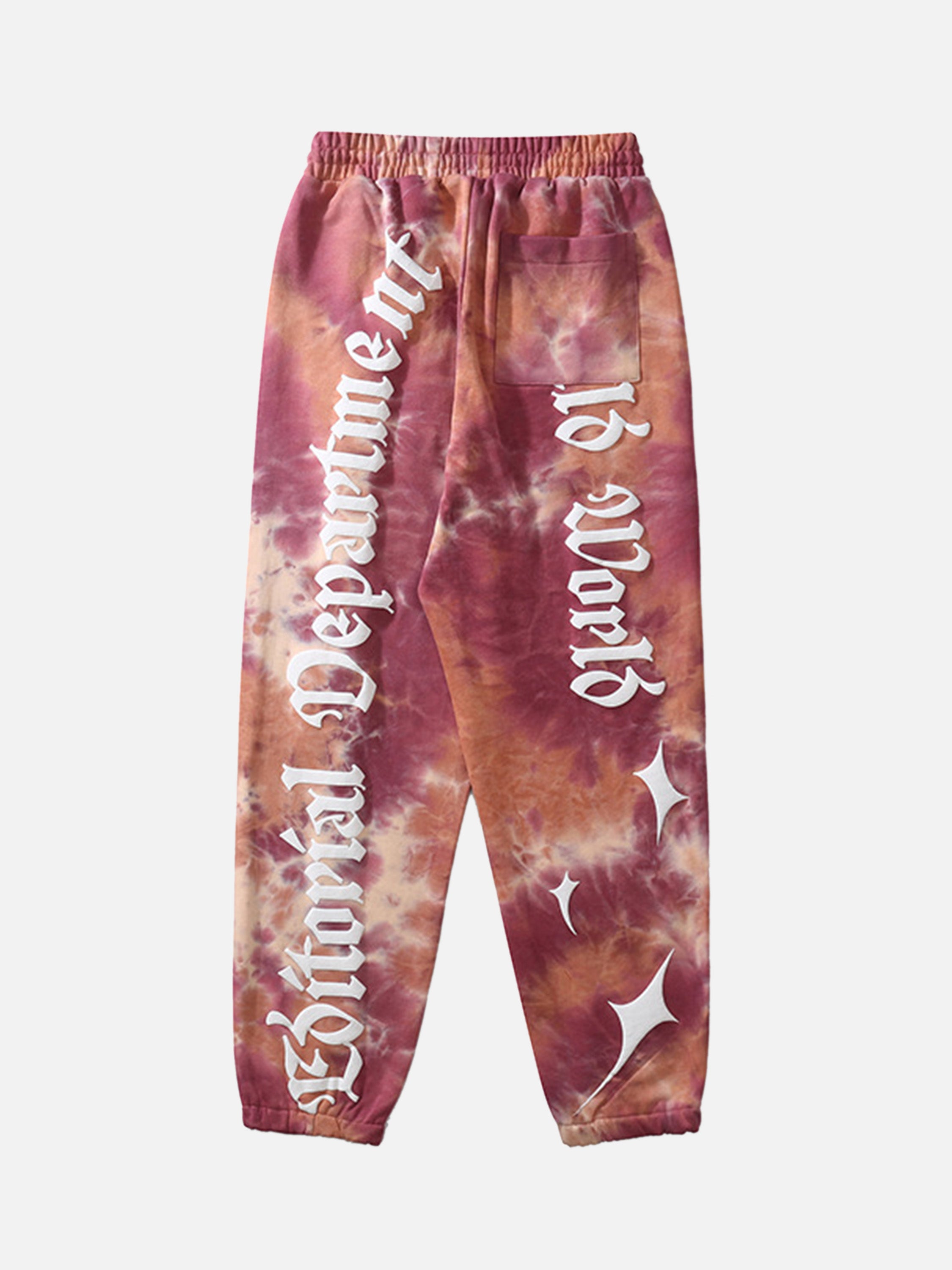 The Supermade Tie-Dye Bold Gothic Letter Track Pants