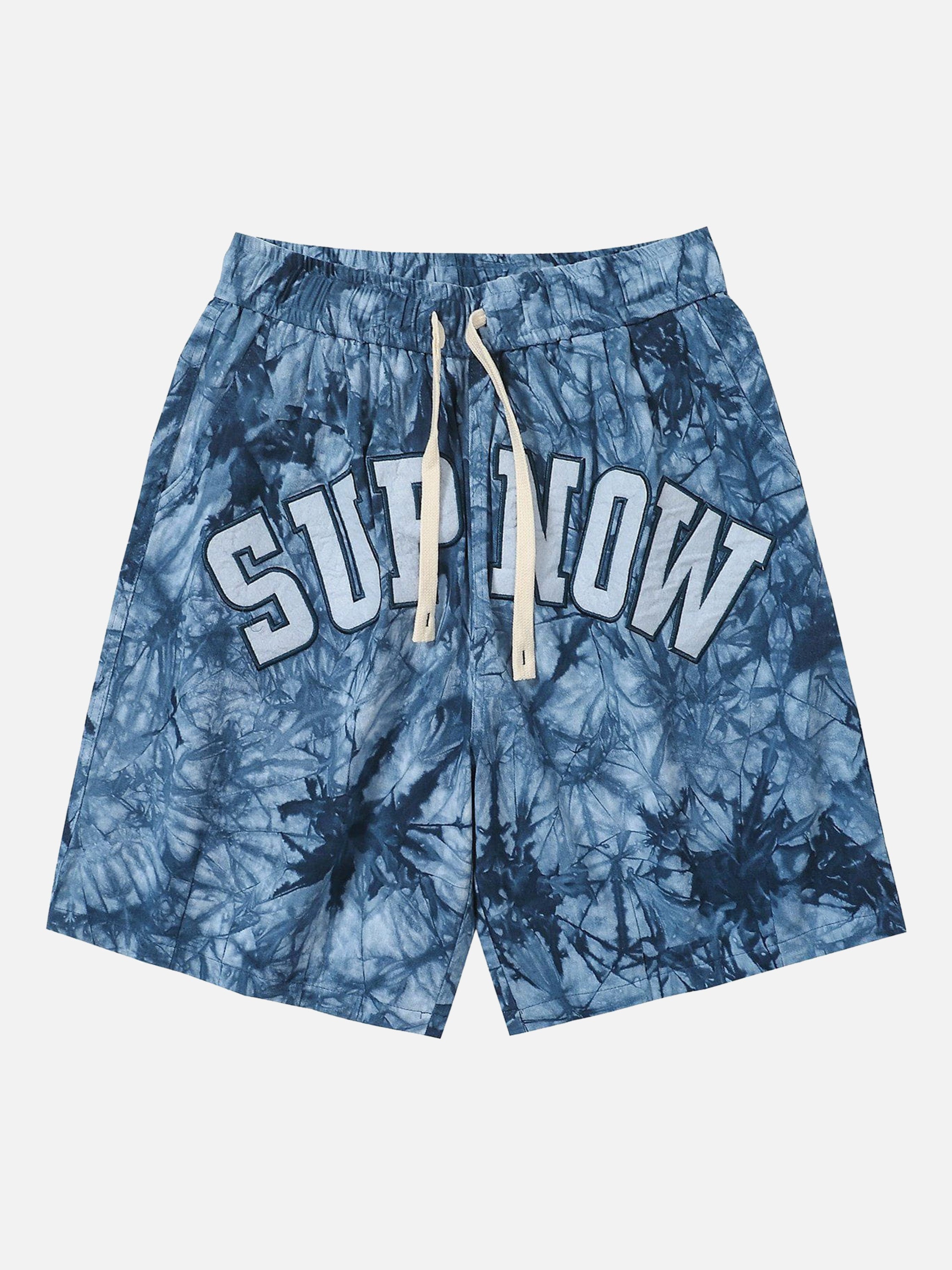 The Supermade Tie Dye Embroidered Letters Shorts