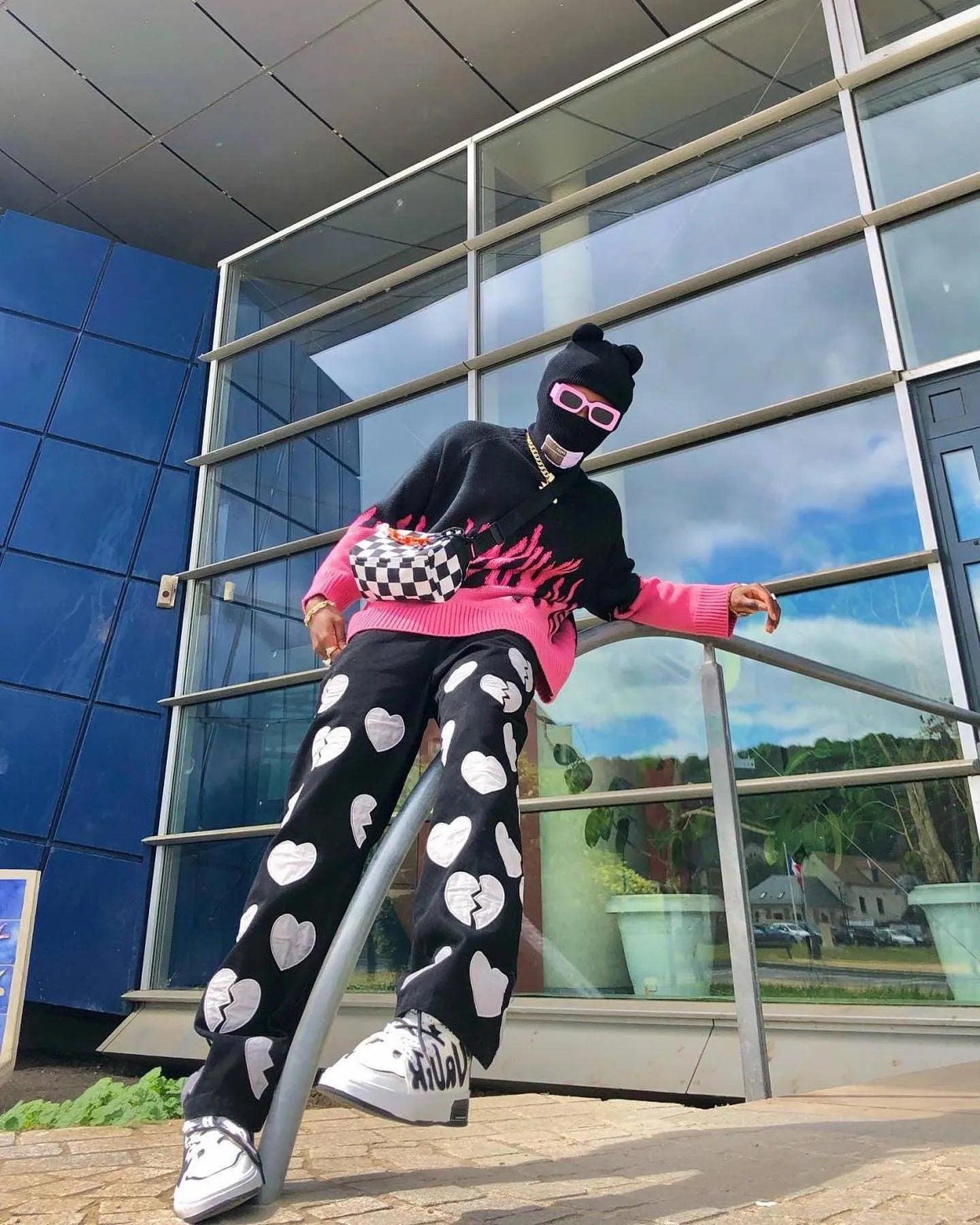 The Supermade Love Patch Loose Hip-hop Jeans -1110