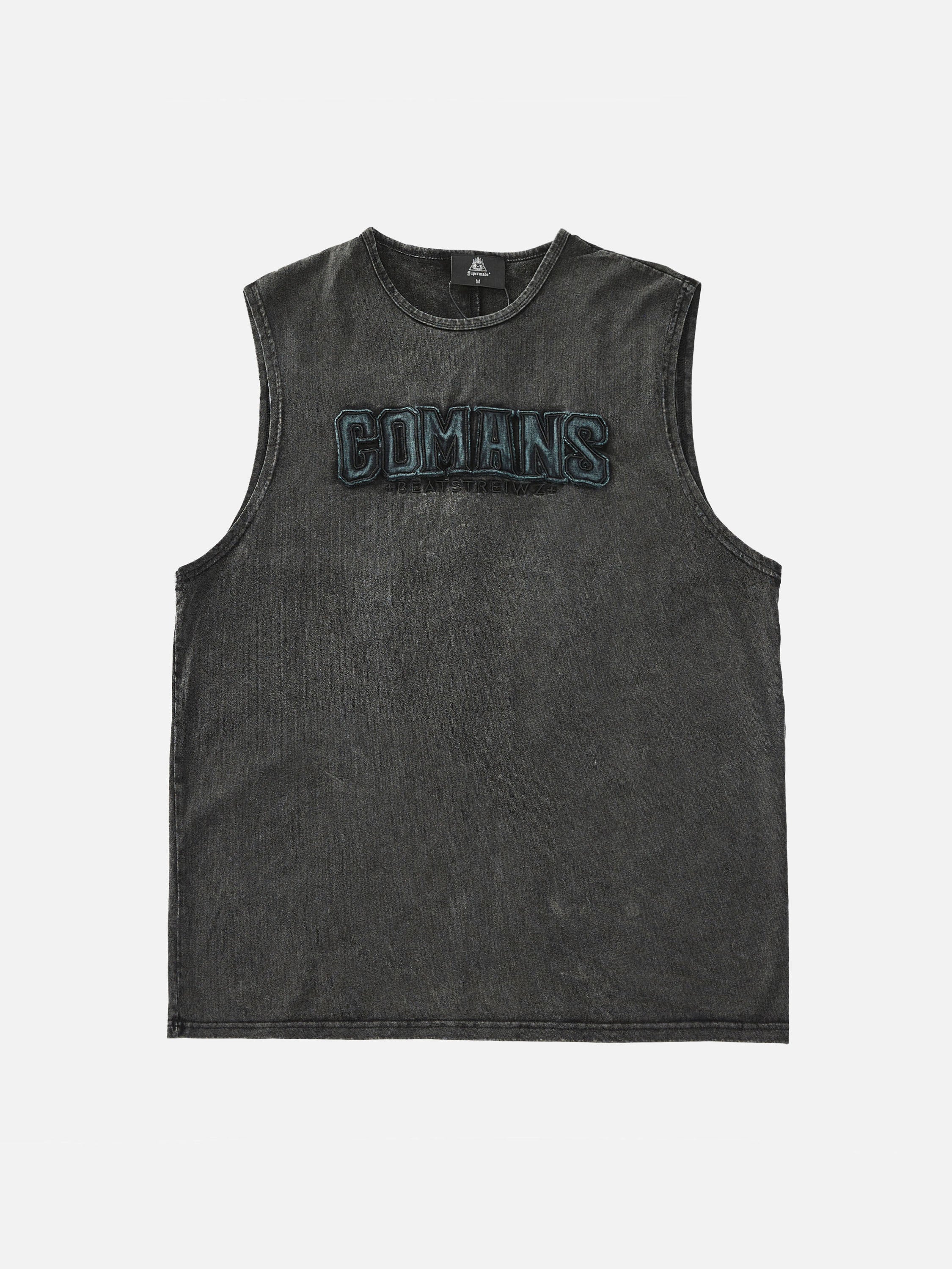 The Supermade Letter Applique Sleeveless T-shirt
