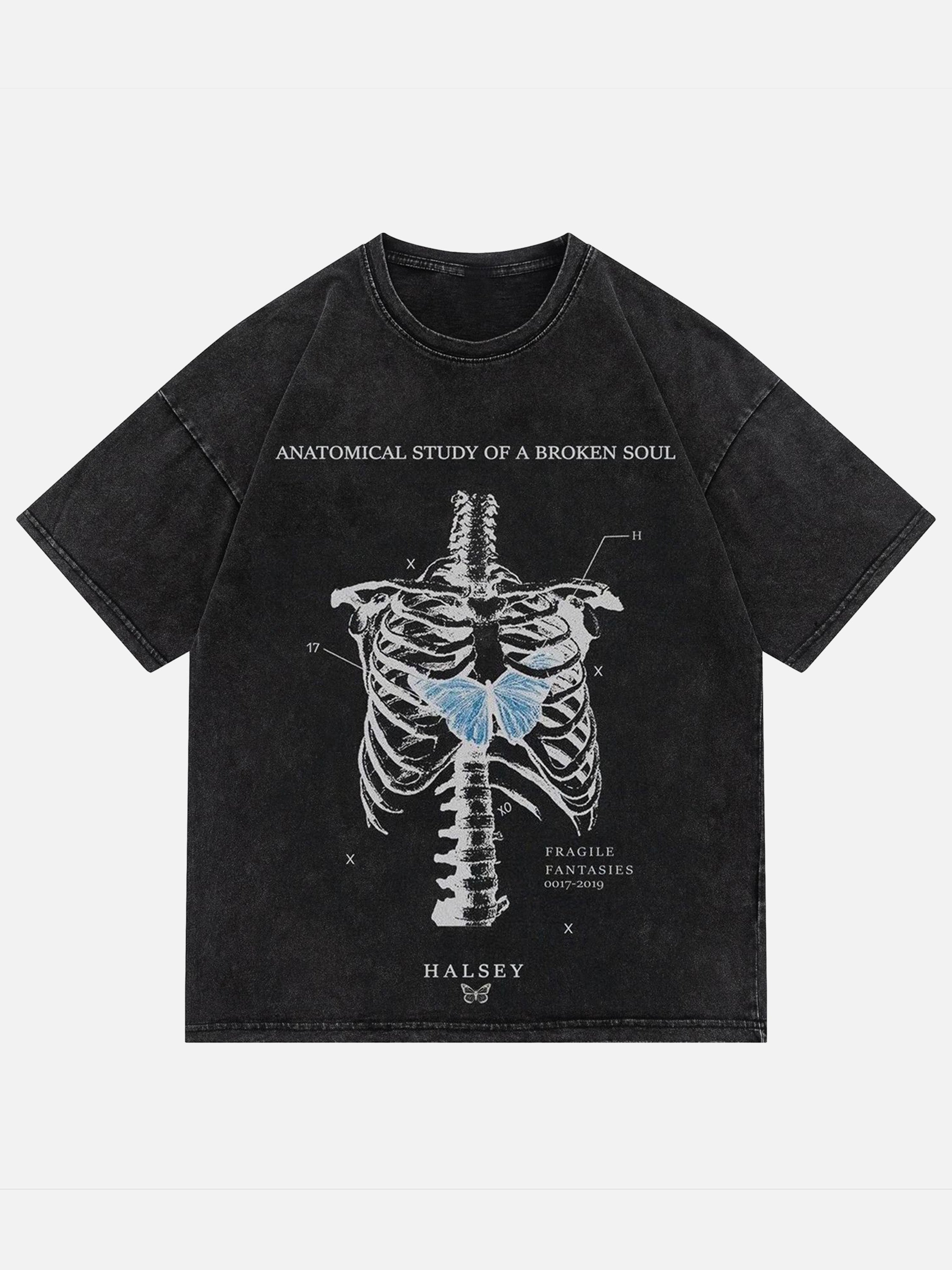 The Supermade Skull Print Washed T-Shirt