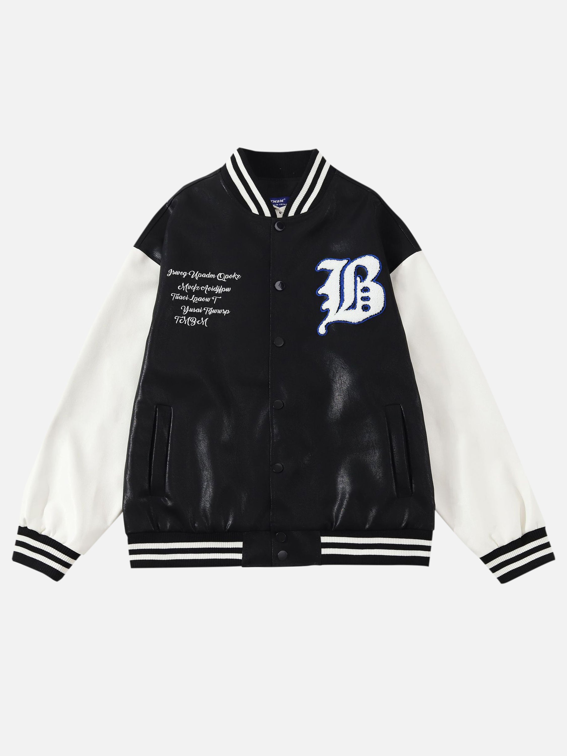 The Supermade Retro Motorcycle Leather Baseball Jacket