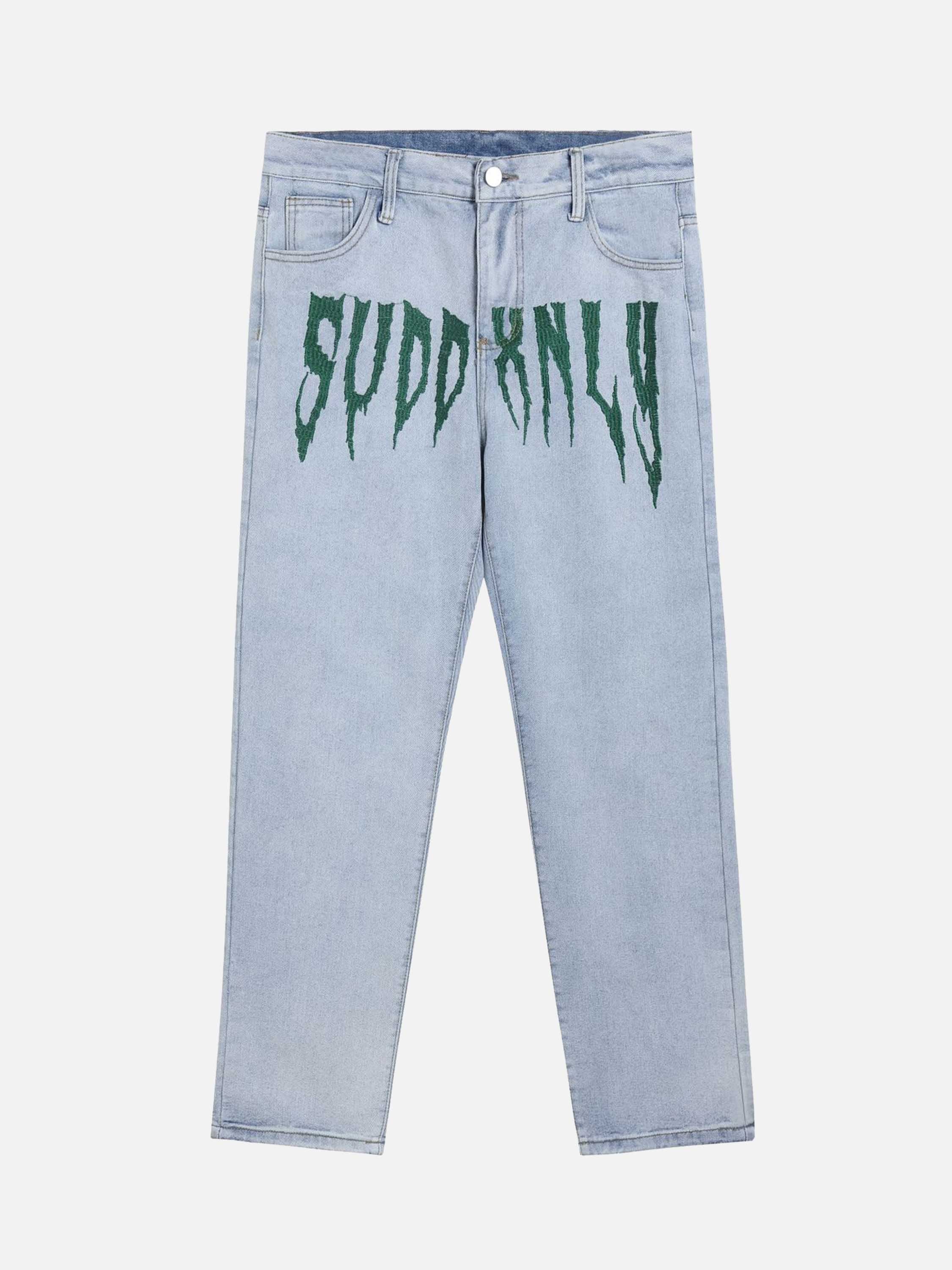 The Supermade Letter Embroidered Jeans