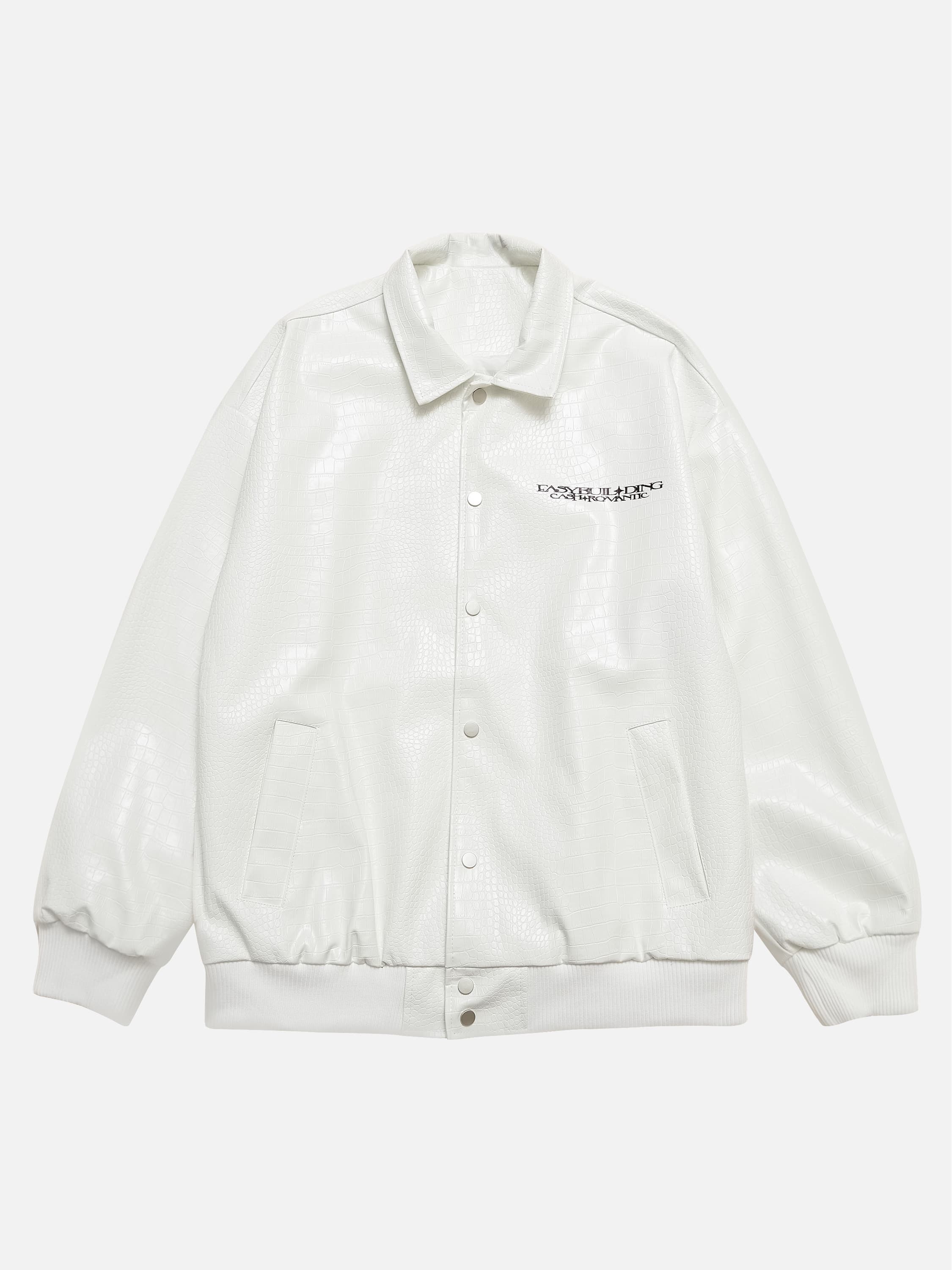 The Supermade Crocodile Embossed Leather Jacket -1167