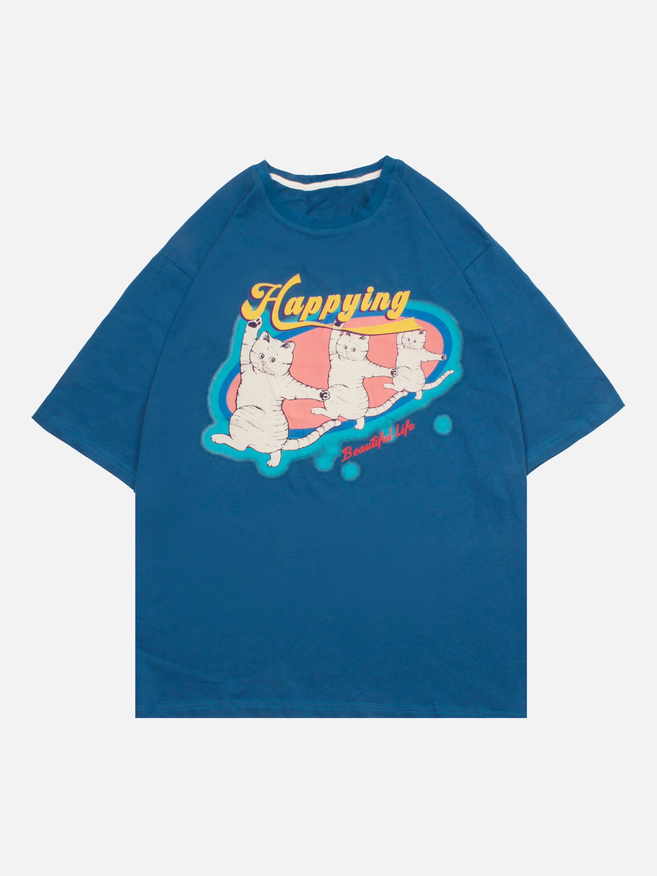 The Supermade Triple Cat Happy Print T-shirt