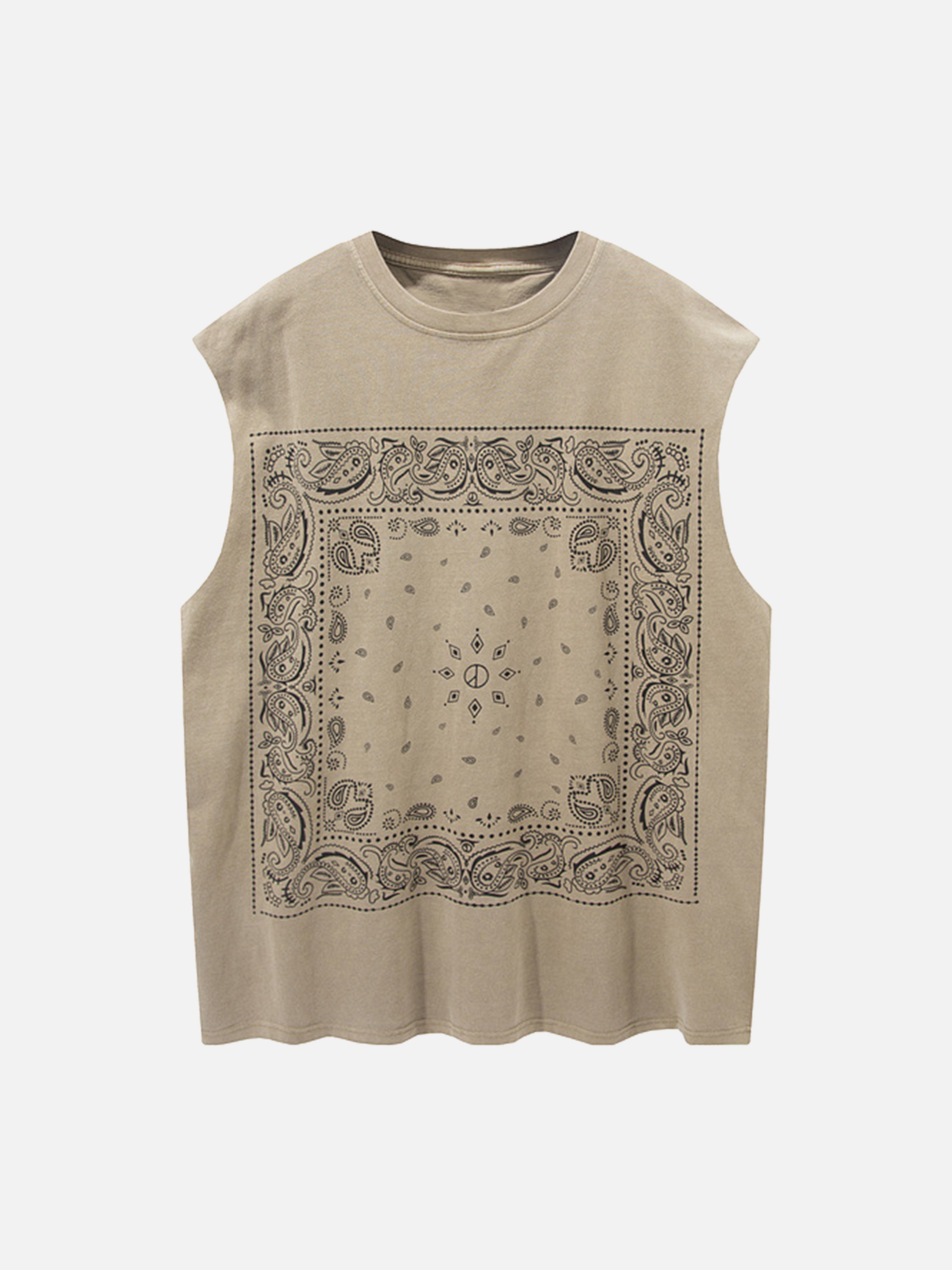 The Supermade Paisley Pattern Washed T-Shirt Tank Top