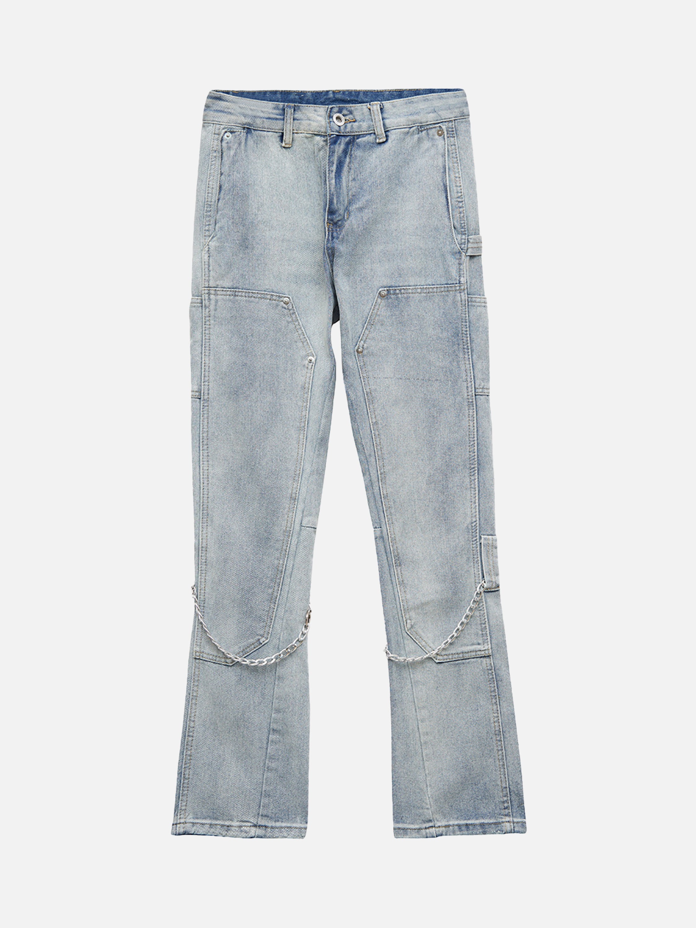 The Supermade Chain Design Patchwork Jeans