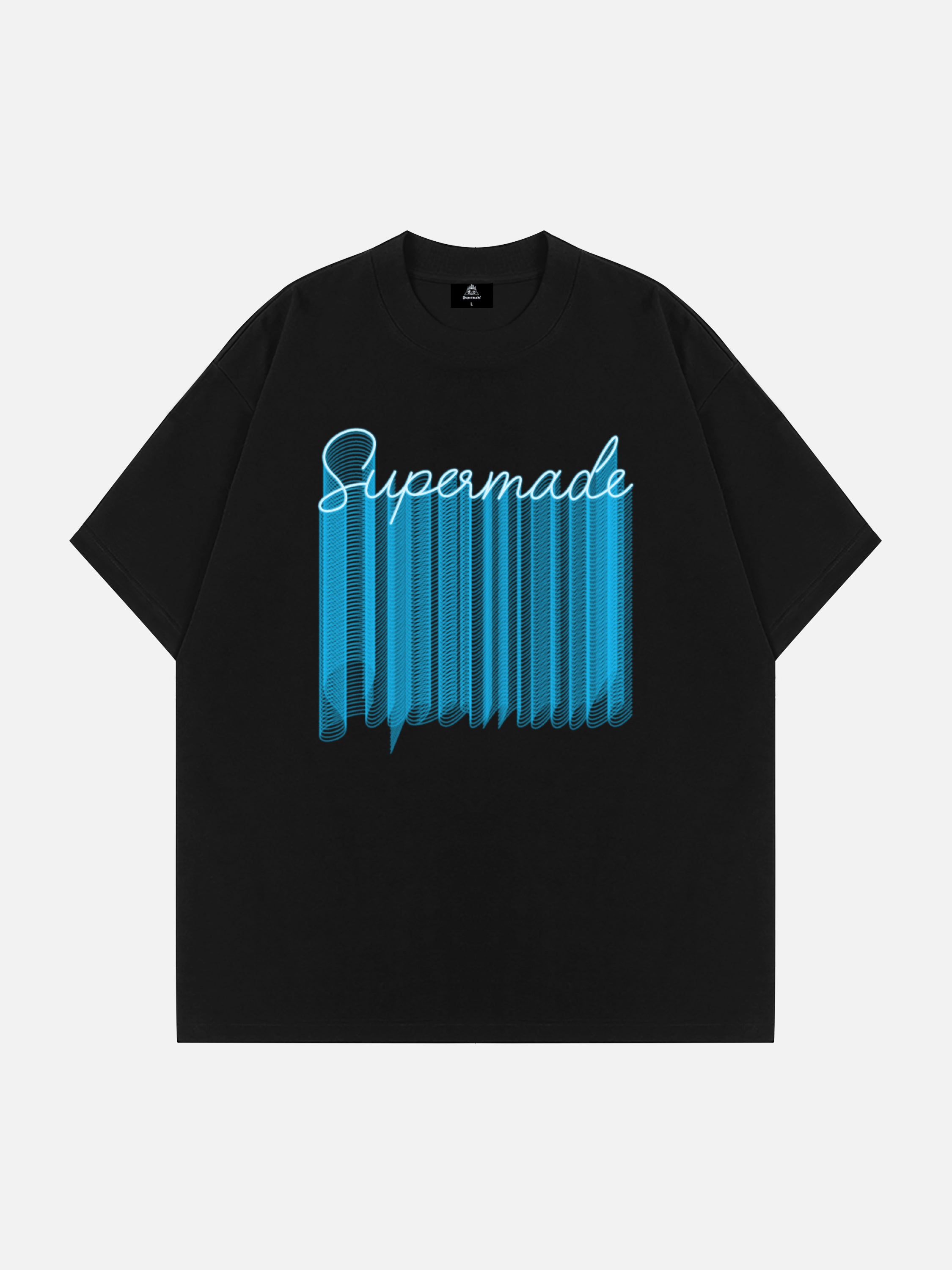 The Supermade Retro Neon Letter Print T-shirt -1168