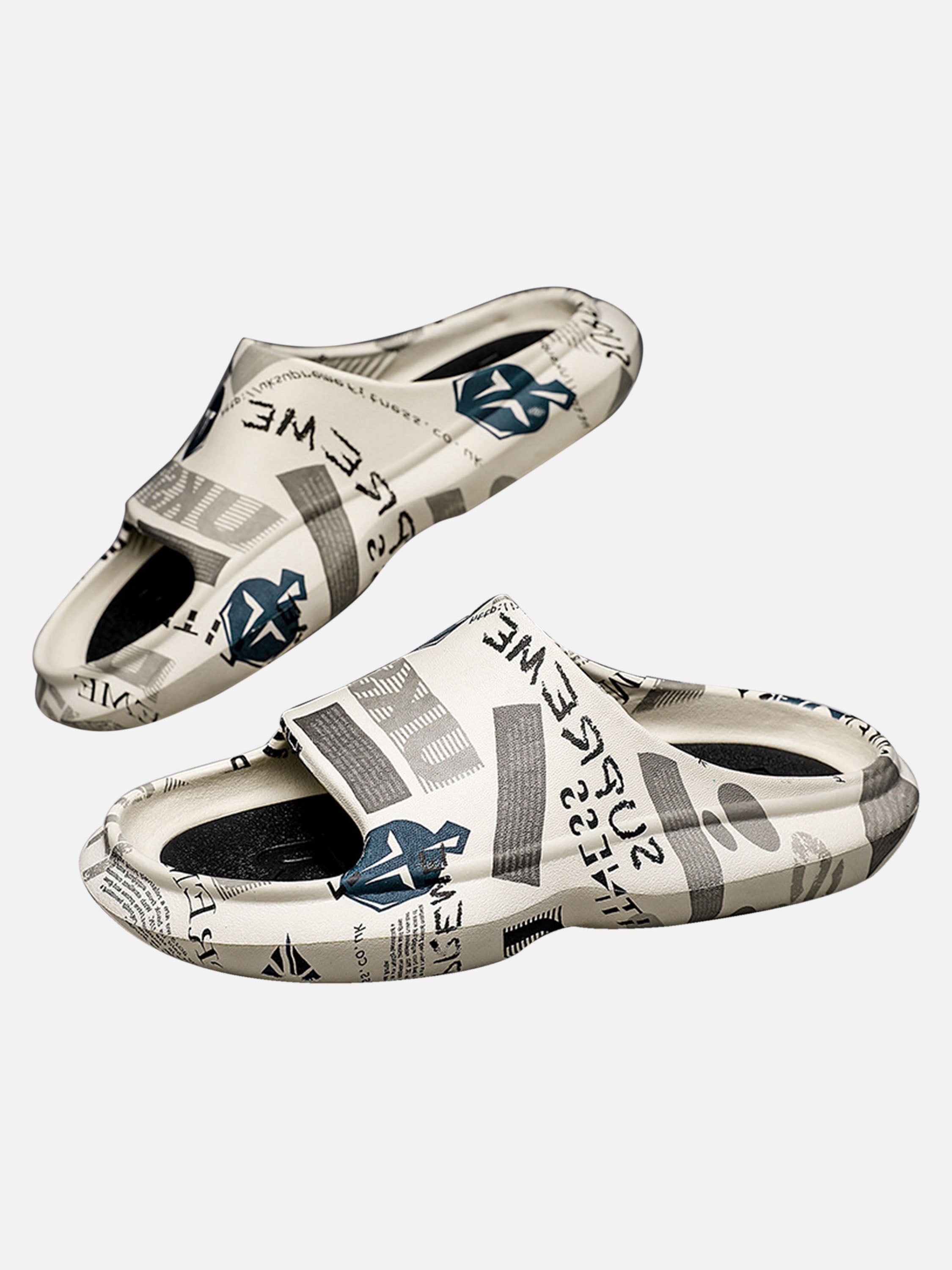 The Supermade Thick Sole Graffic Print Slippers