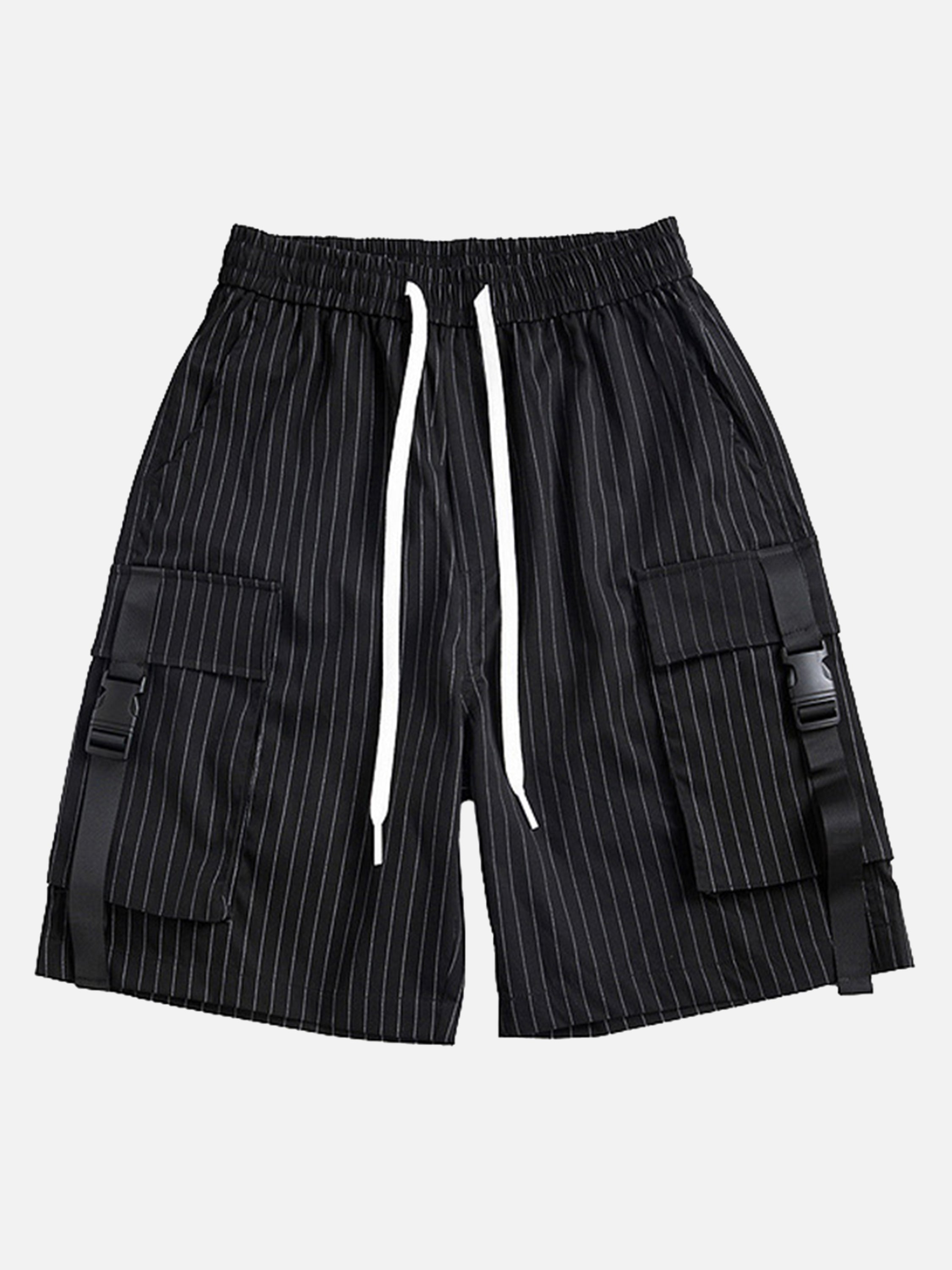 The Supermade Striped Multi-pocket Cargo Shorts