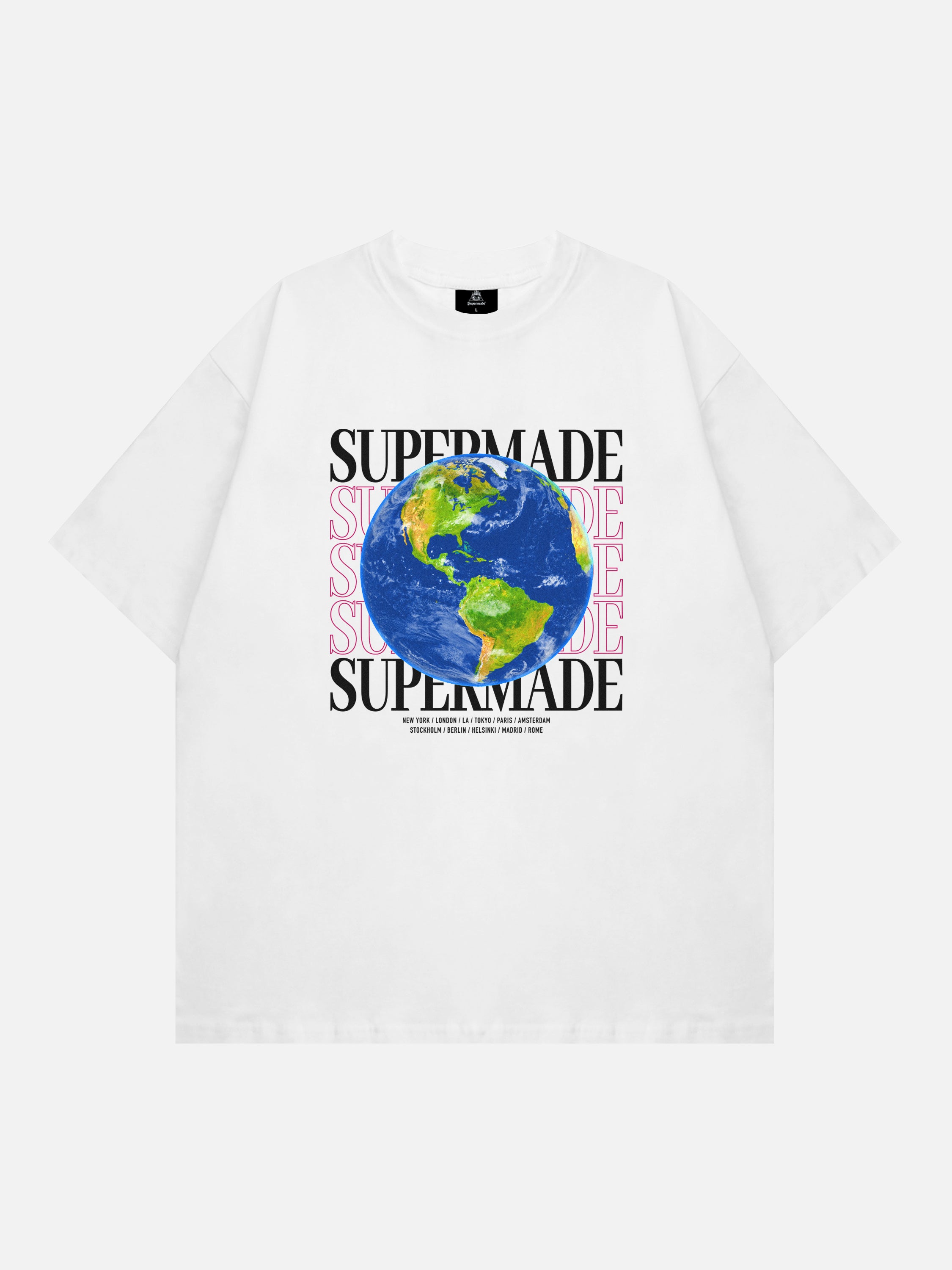 The Supermade Earth and Logo Print T-shirt
