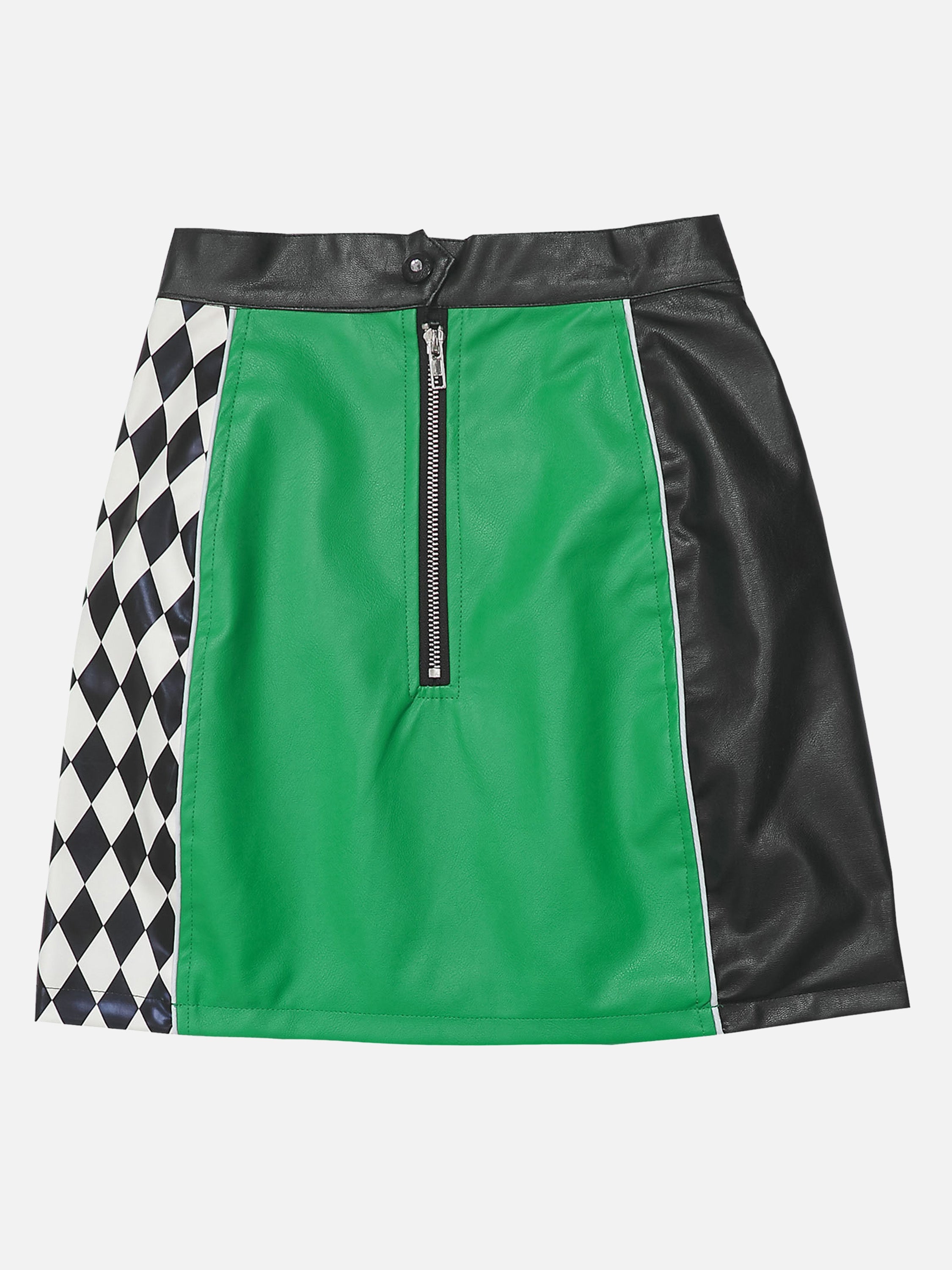 The Supermade Plaid Stitching Package Racing Short Skirt