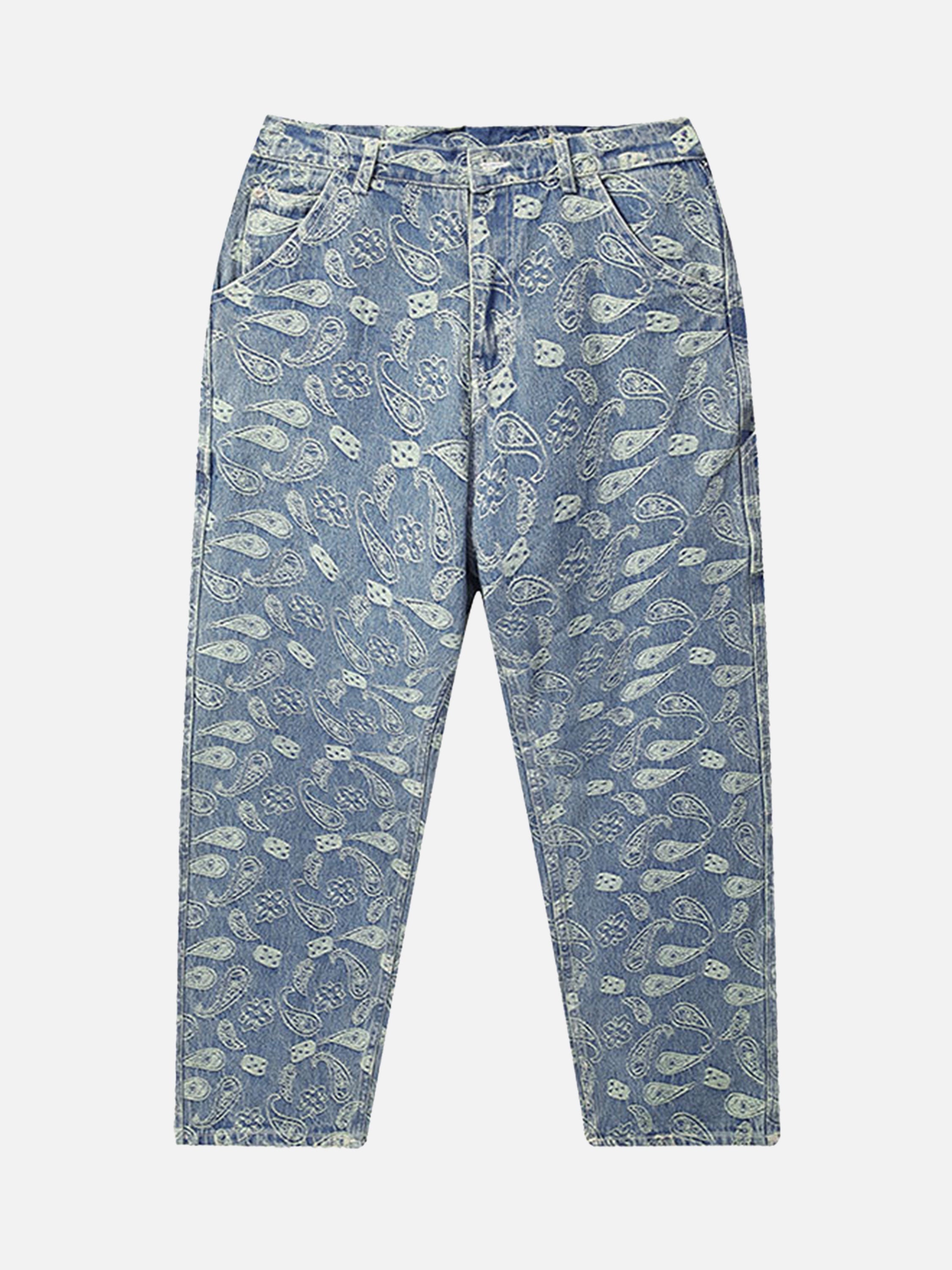 The Supermade Full Jacquard Paisley Pattern Denim Jeans