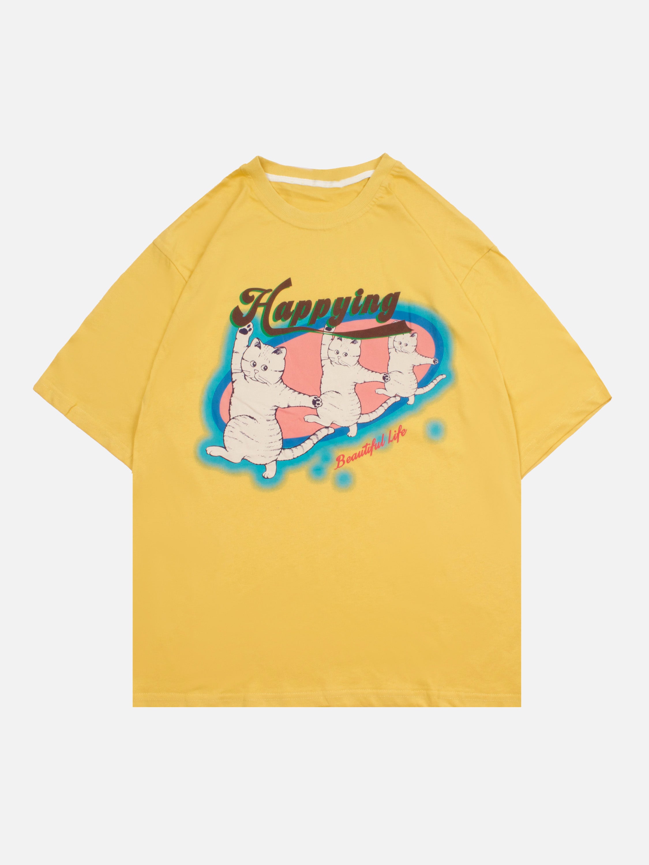 The Supermade Triple Cat Happy Print T-shirt