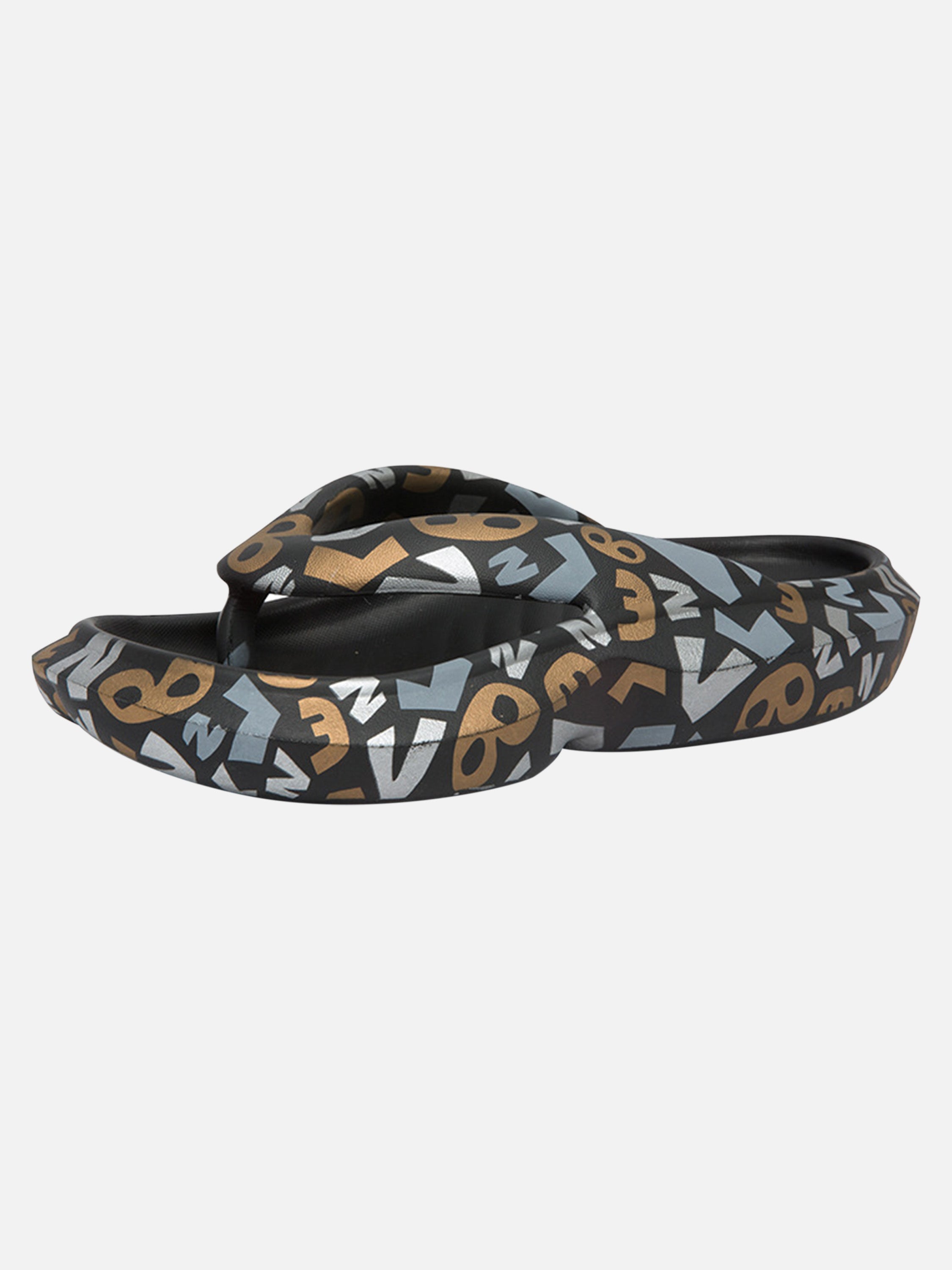 The Supermade Monogram Print Beach Slippers