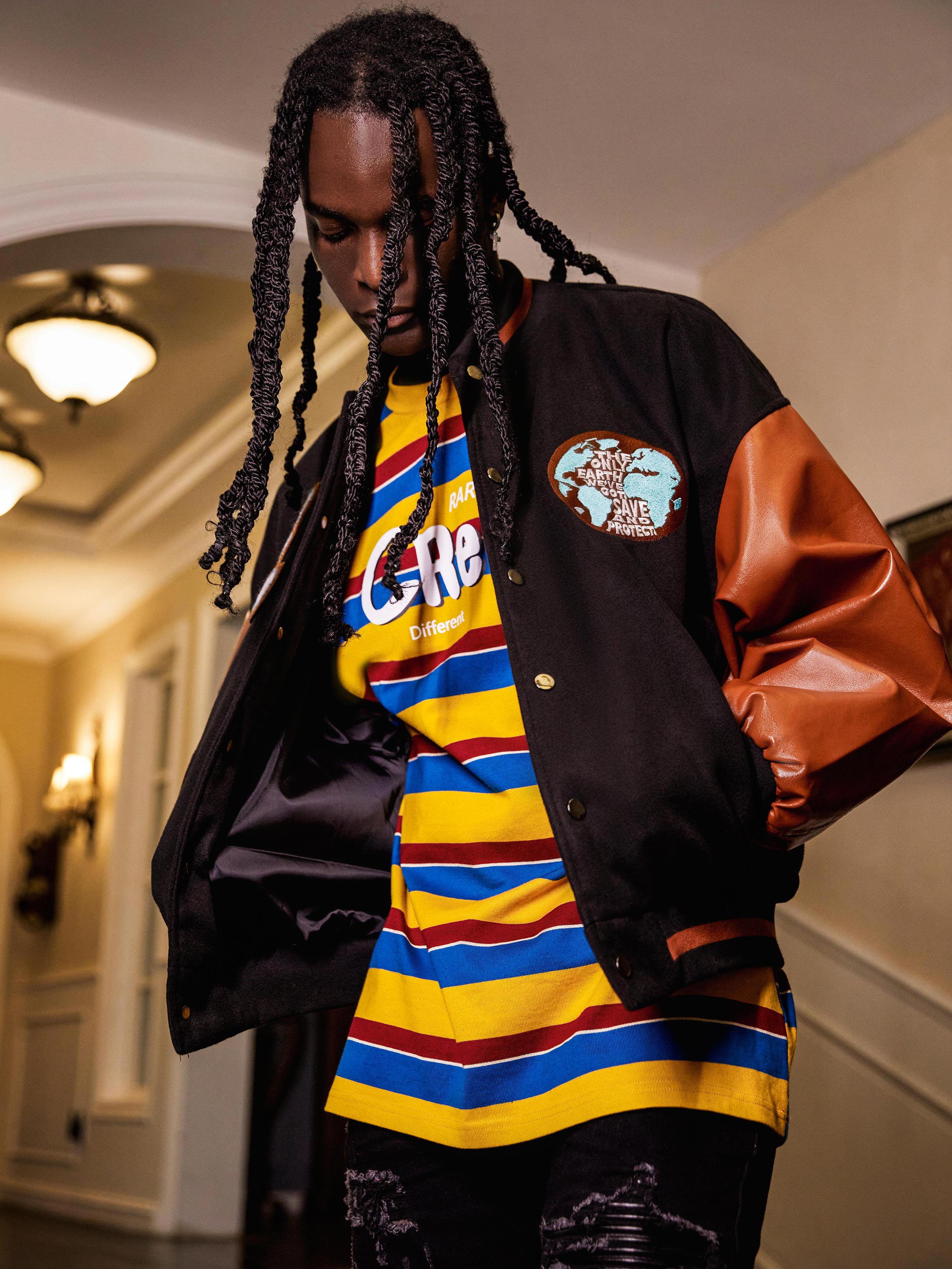 The Supermade Contrast Panel Embroidered Jacket -1093