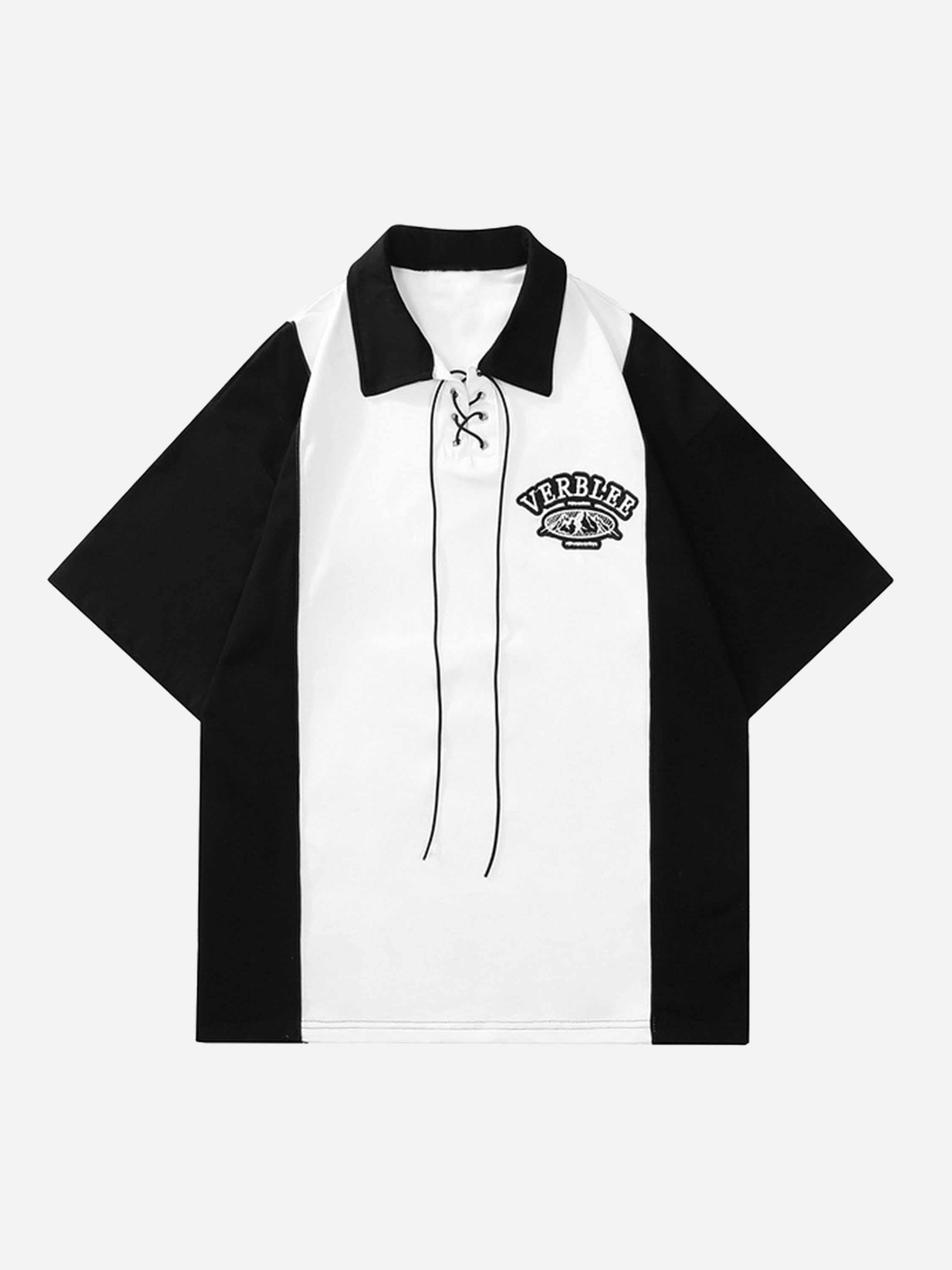 The Supermade Colorblock Baseball Shoelaces Polo Shirt