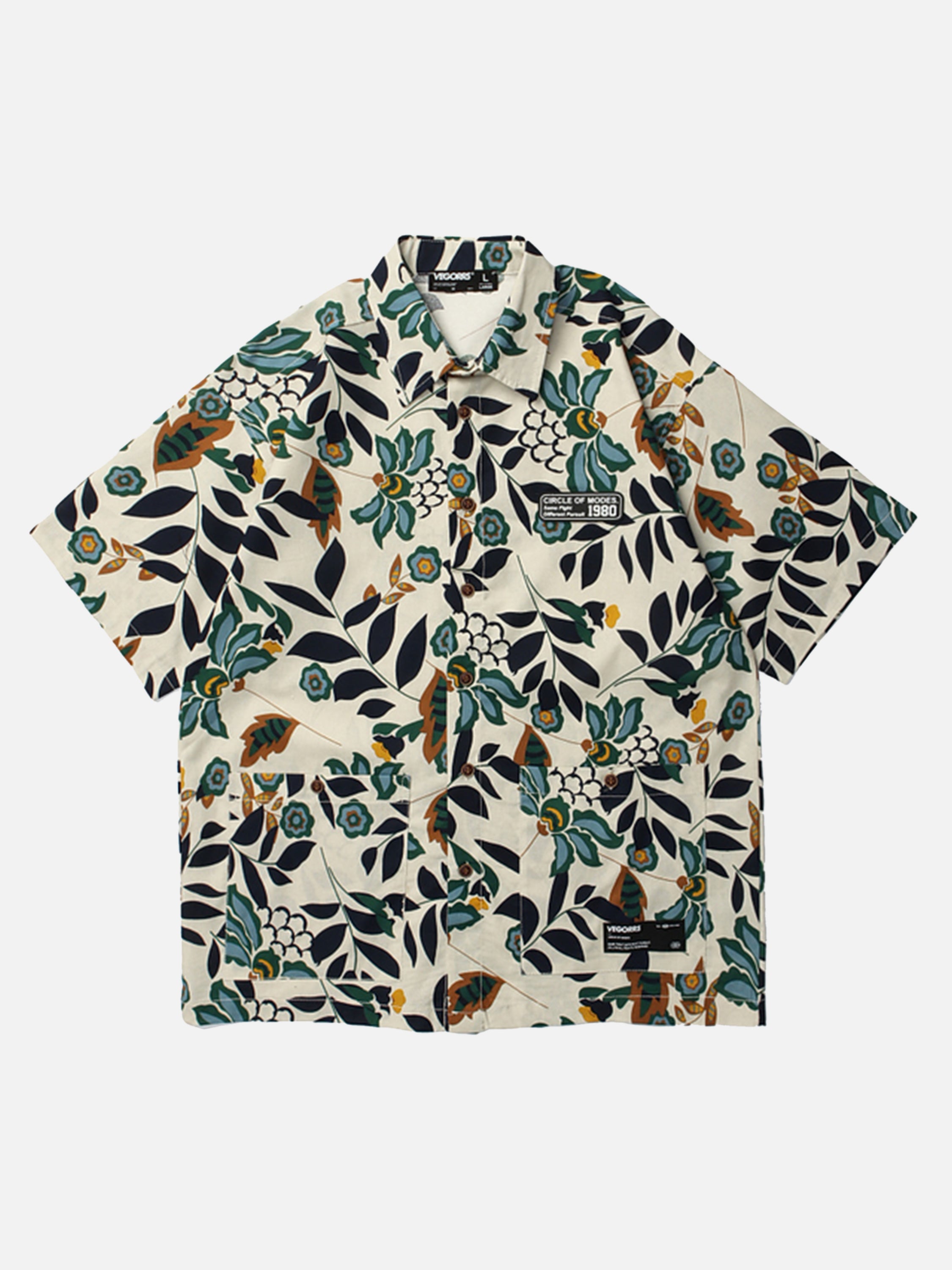 The Supermade Branches and Floral Print Hawaiian Shirt