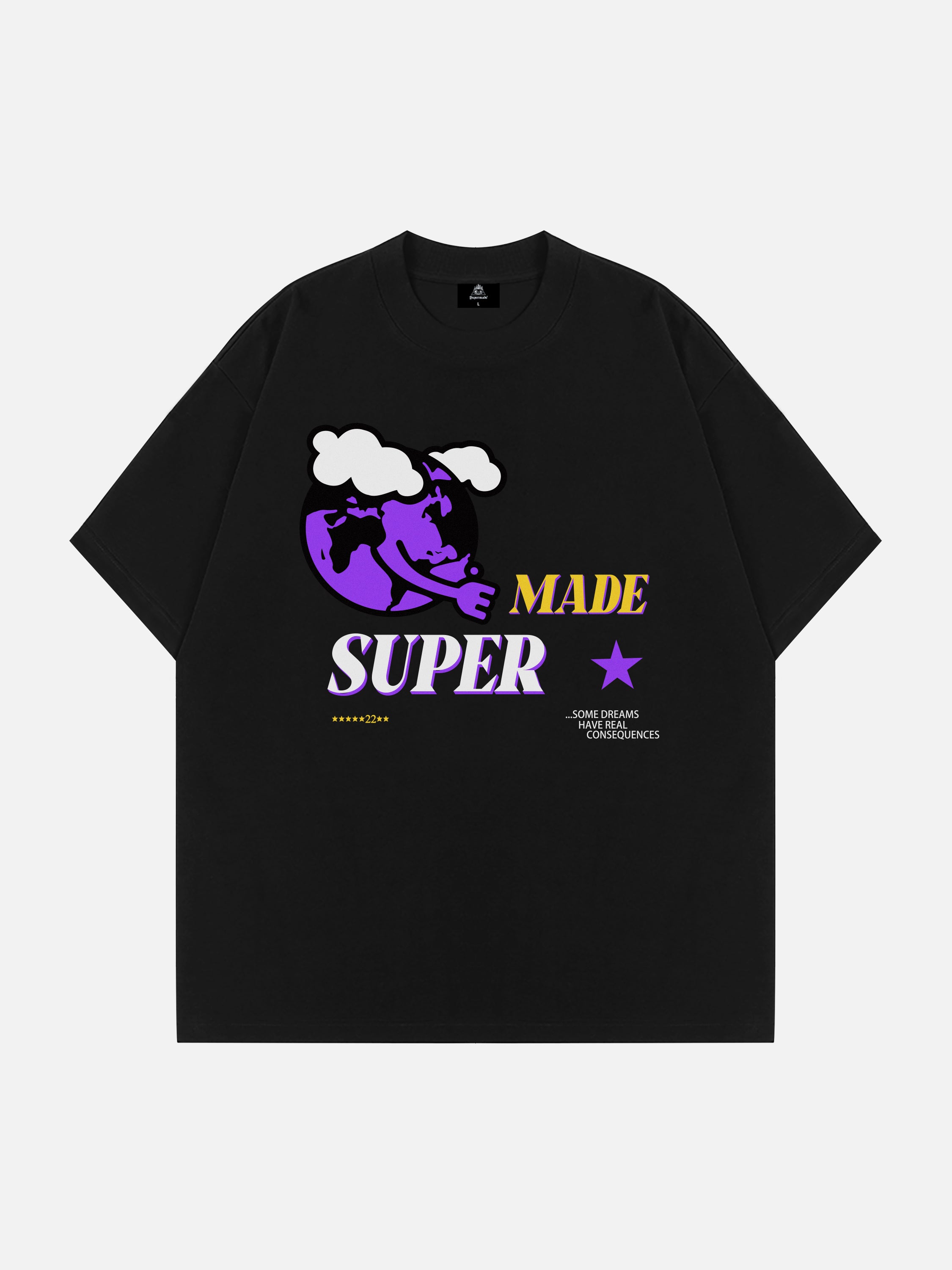 The Supermade Earth Cartoon Print Logo T-shirt