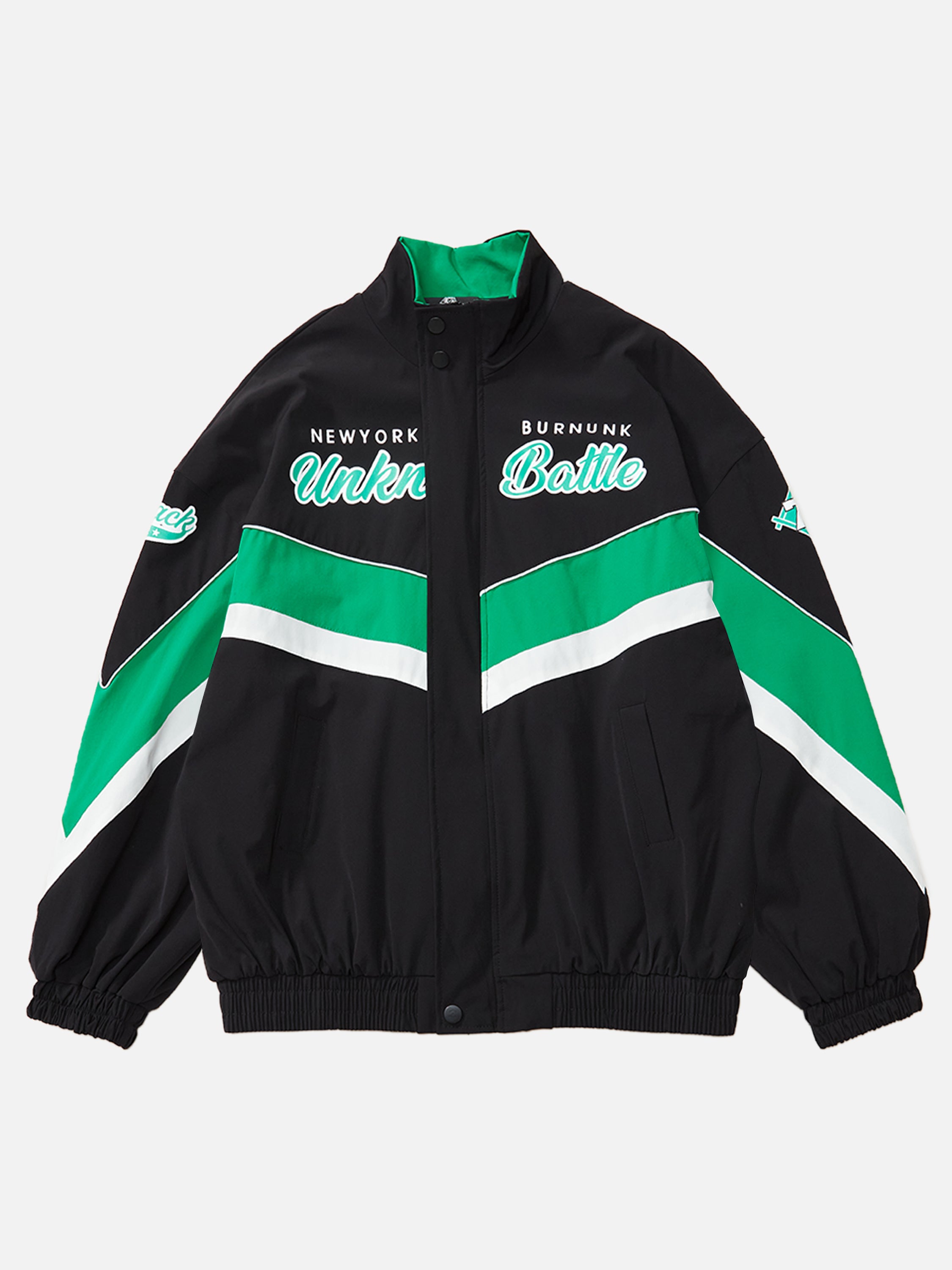 The Supermade Monogram Print Colorblock Jacket