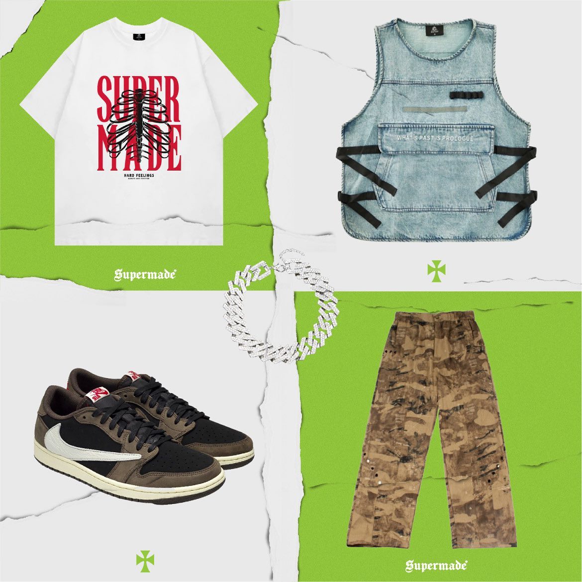 The Supermade Skull Print Logo T-shirt -1159