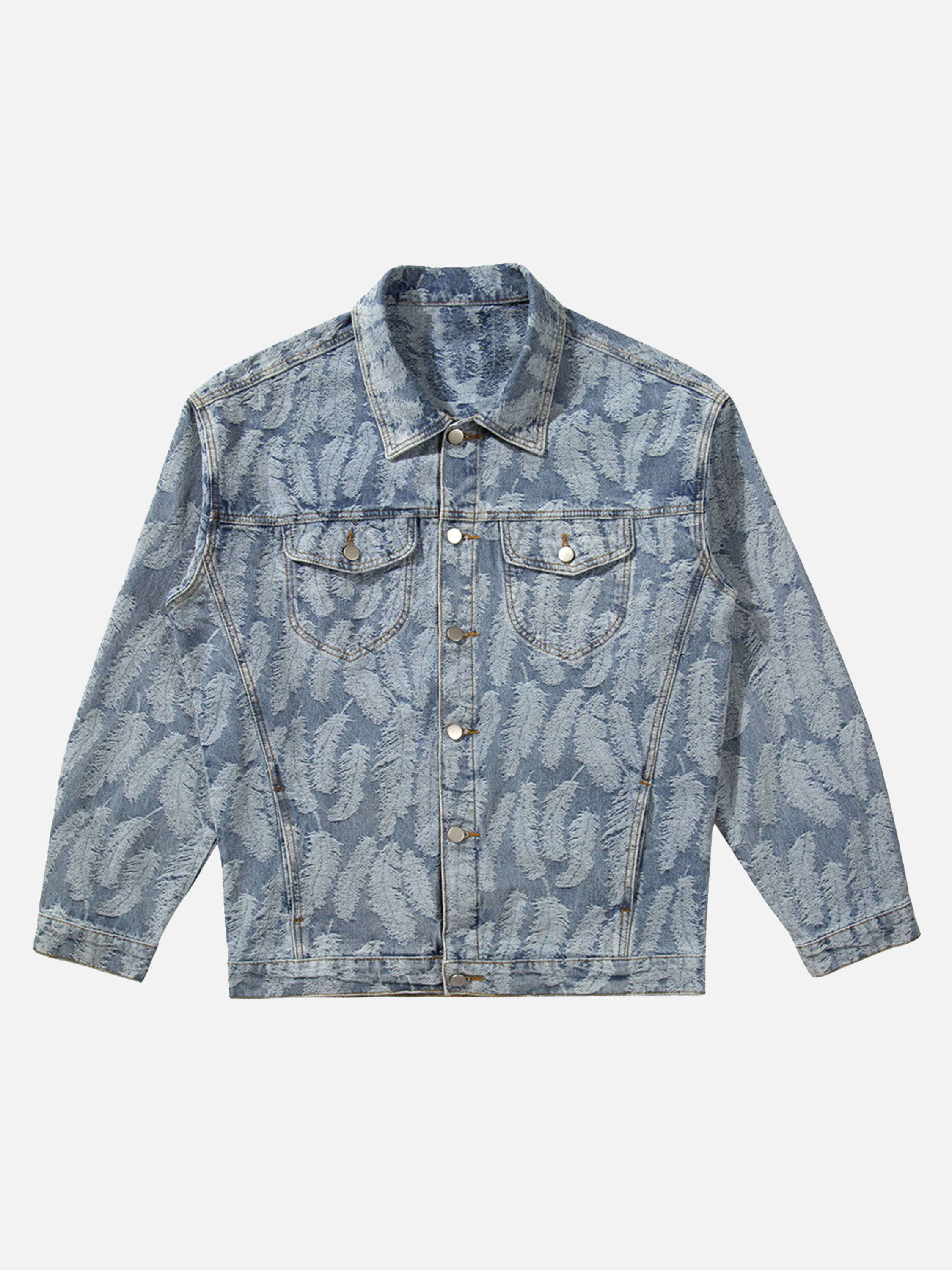 The Supermade Jacquard Paisley Pattern Washed Denim Suit -1112