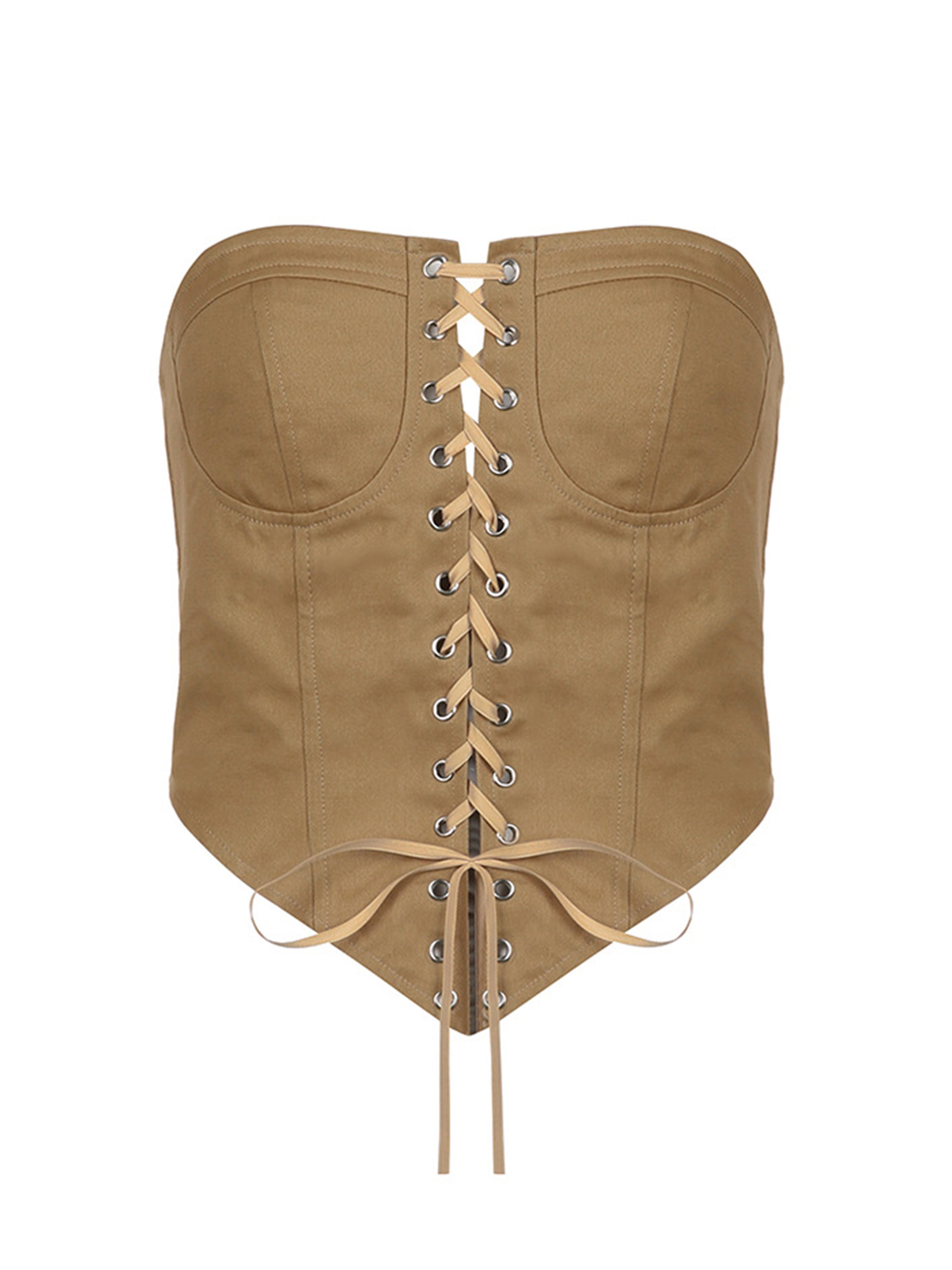 The Supermade Eyelet Strap Tube Top -1141